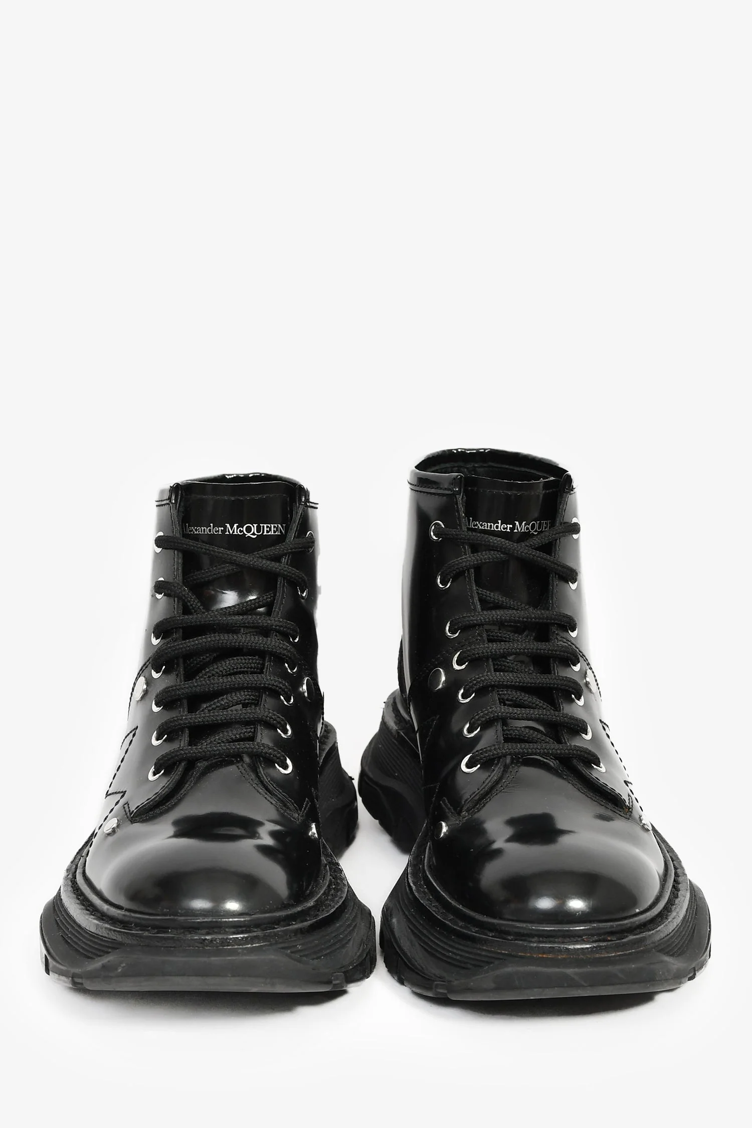 Alexander McQueen Black Rubber Combat Boots Size 36 - Image 3