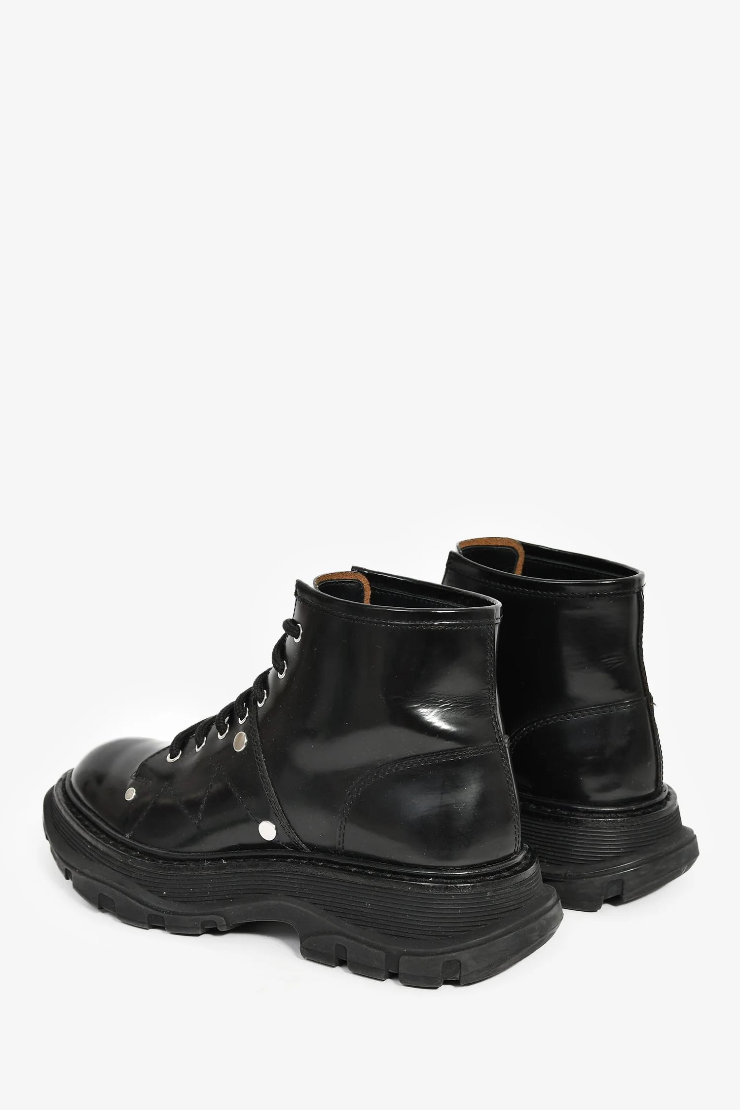 Alexander McQueen Black Rubber Combat Boots Size 36 - Image 5