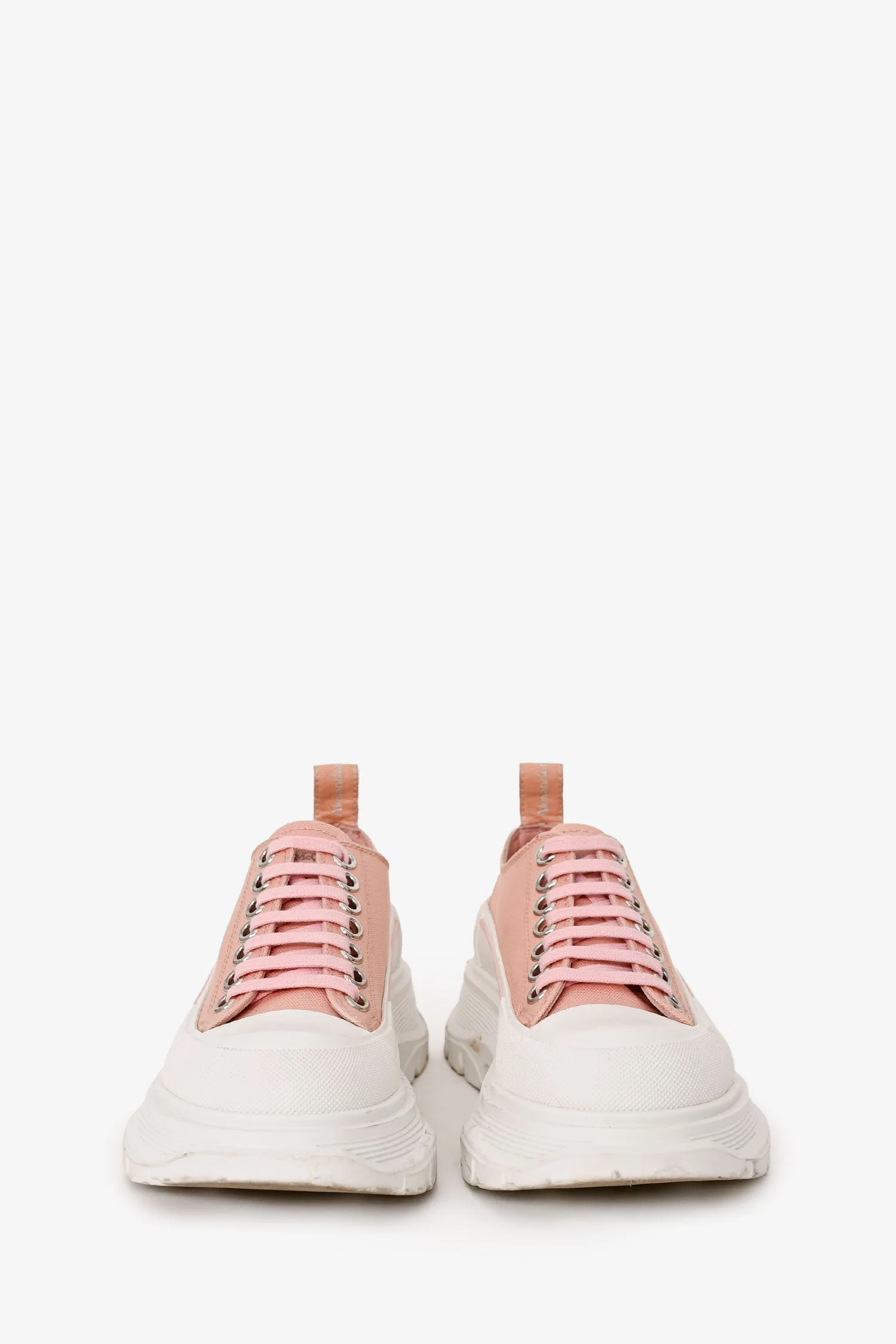 Alexander McQueen Pink Canvas Oversize Sneakers Size 35.5 - Image 3