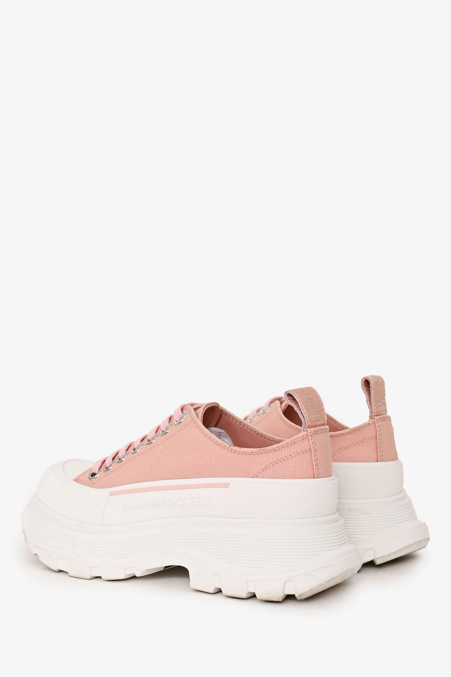 Alexander McQueen Pink Canvas Oversize Sneakers Size 35.5 - Image 4