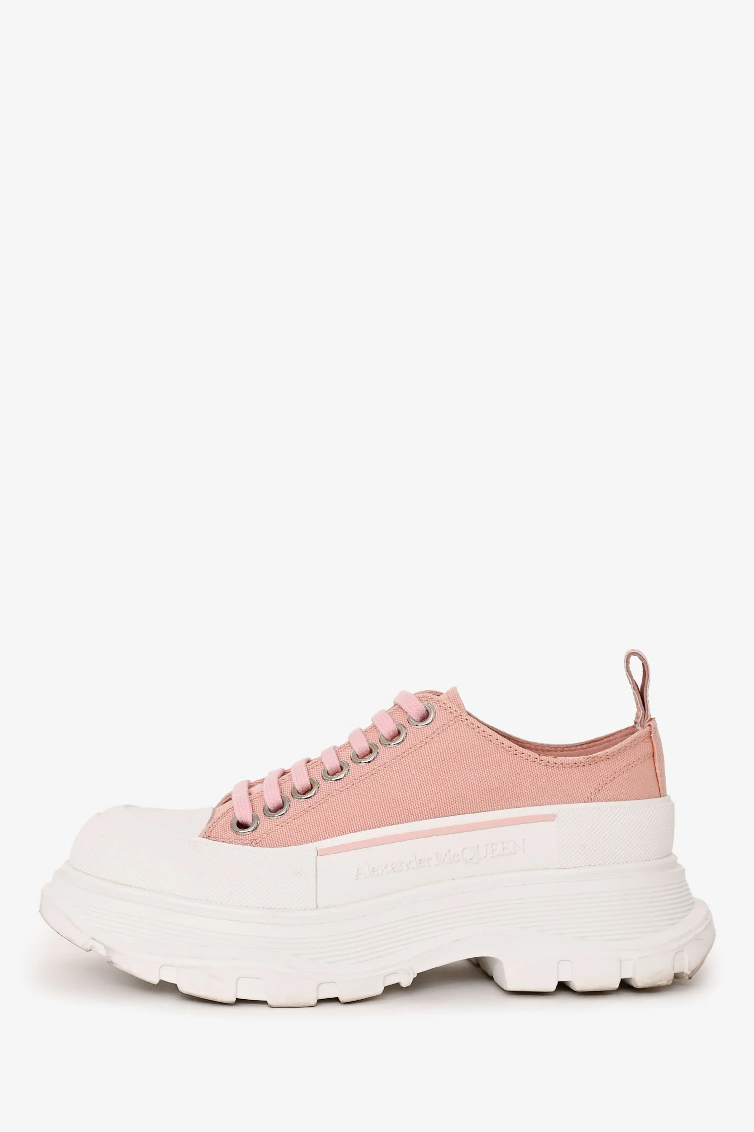 Alexander McQueen Pink Canvas Oversize Sneakers Size 35.5 - Image 5