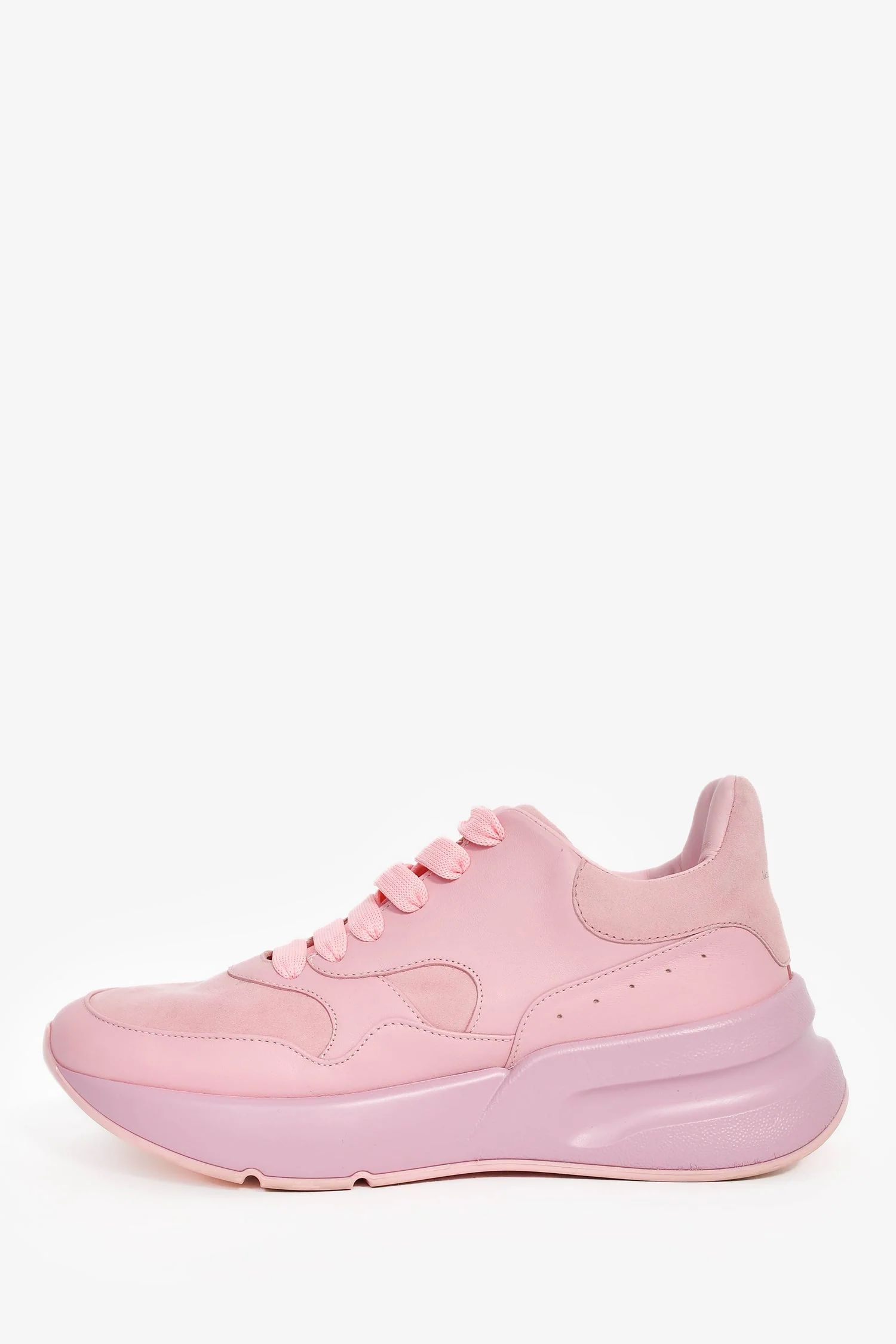 Alexander McQueen Pink Leather Oversize Sneakers - Image 4