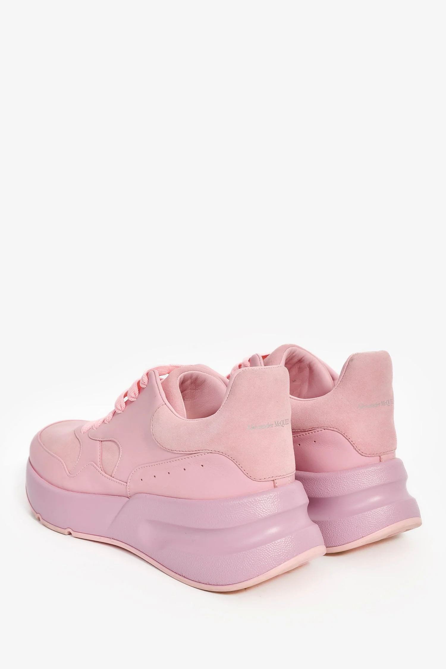 Alexander McQueen Pink Leather Oversize Sneakers - Image 5