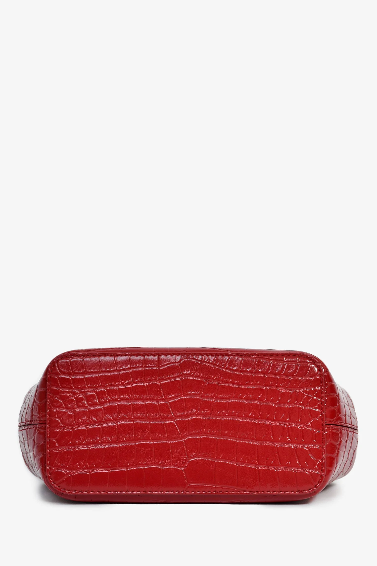 Alexander McQueen Red Croc Effect Leather Chain Crossbody - Image 5
