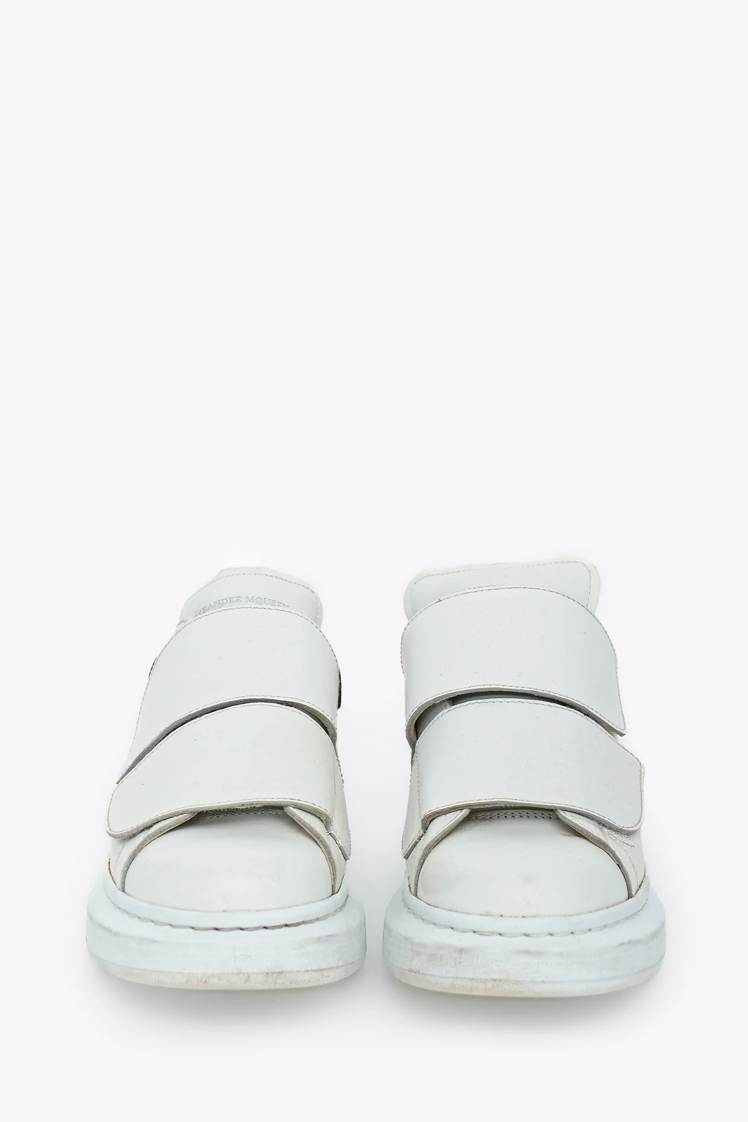 Alexander McQueen White/Pink Leather Oversize Sneakers Size 37.5 - Image 3