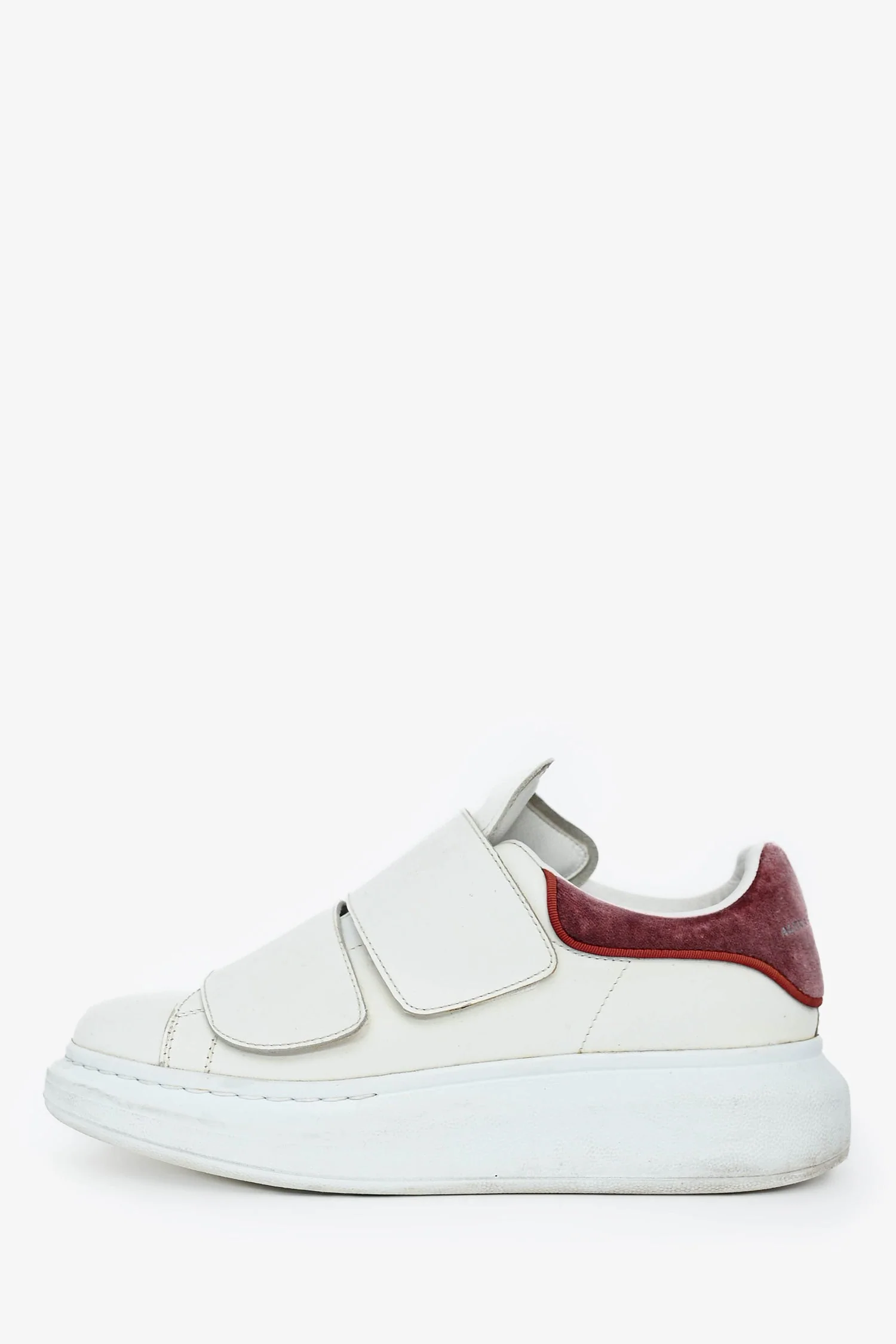 Alexander McQueen White/Pink Leather Oversize Sneakers Size 37.5 - Image 5