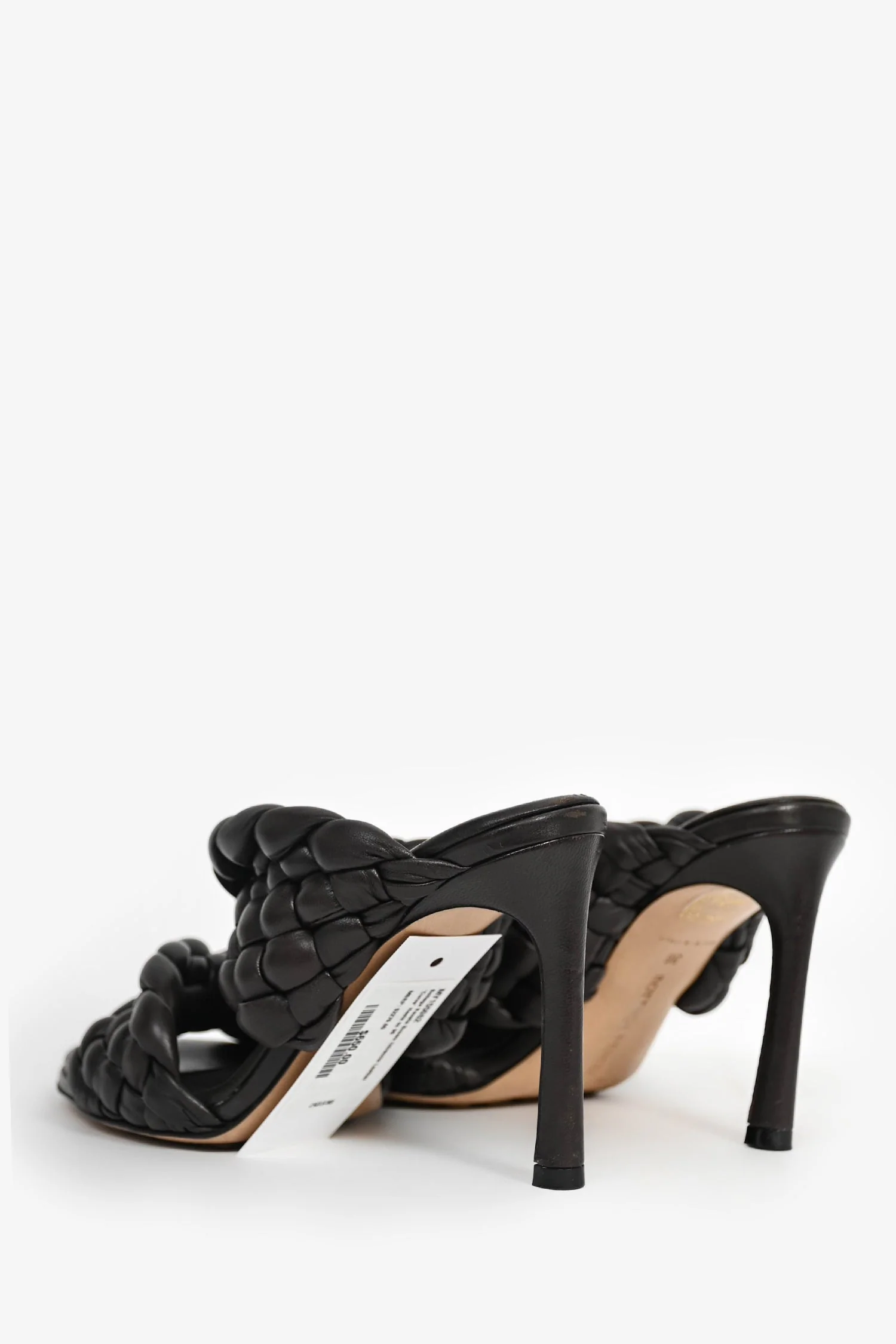 Bottega Veneta Brown Intreccio Leather 'Curve' Heels Size 36 - Image 5