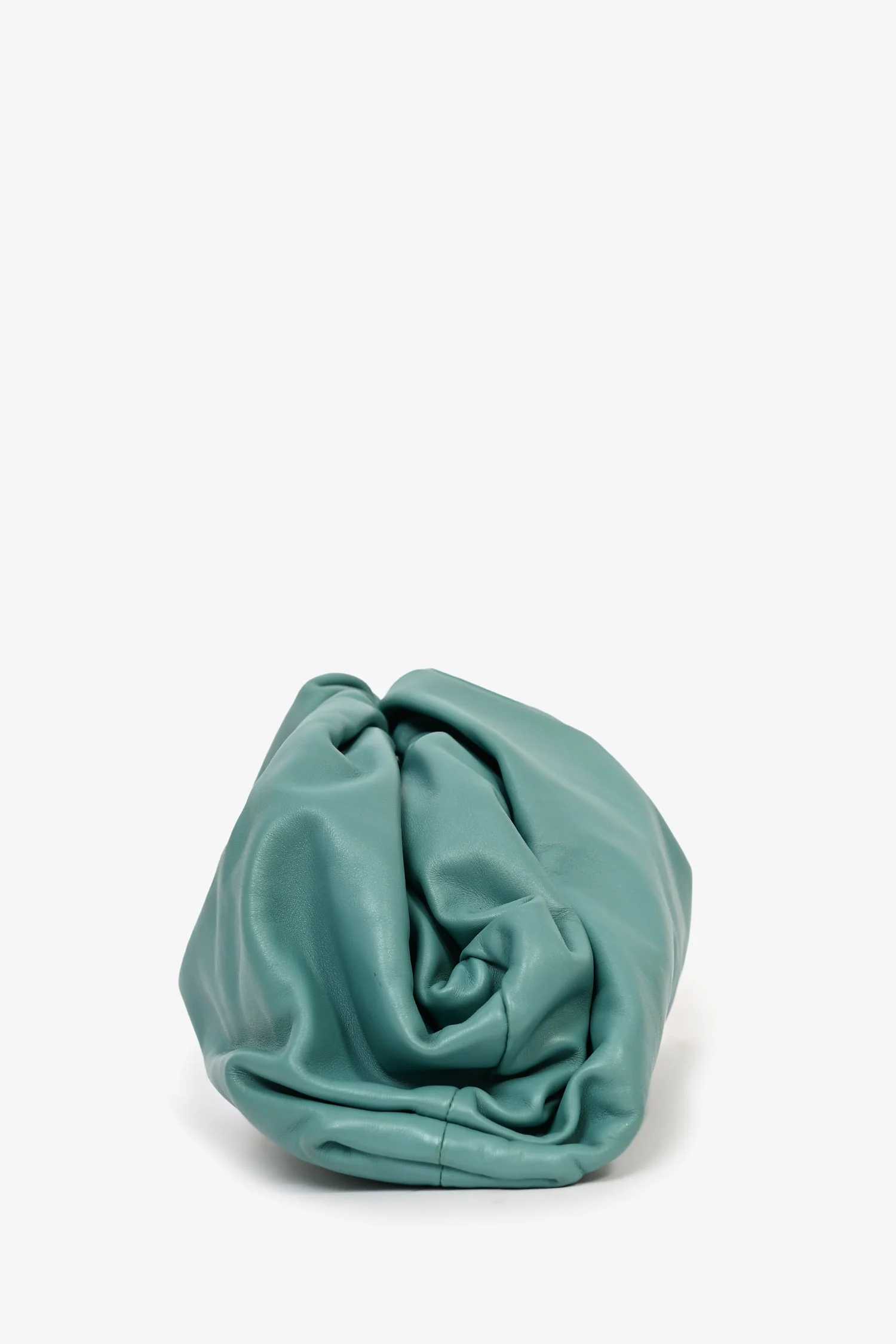 Bottega Veneta Teal Leather Large Classic Pouch - Image 6