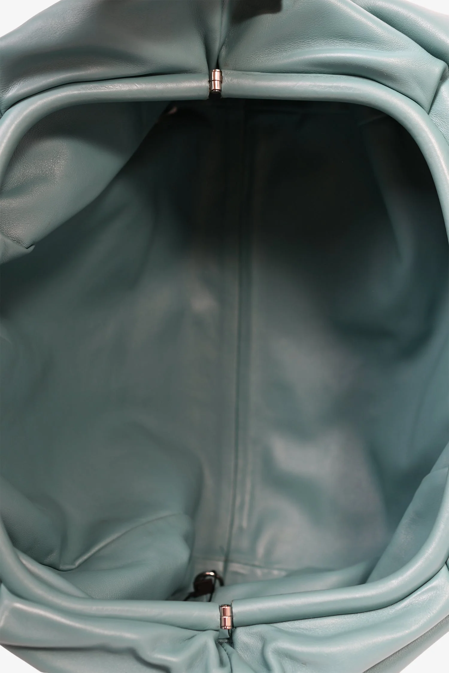 Bottega Veneta Teal Leather Large Classic Pouch - Image 8