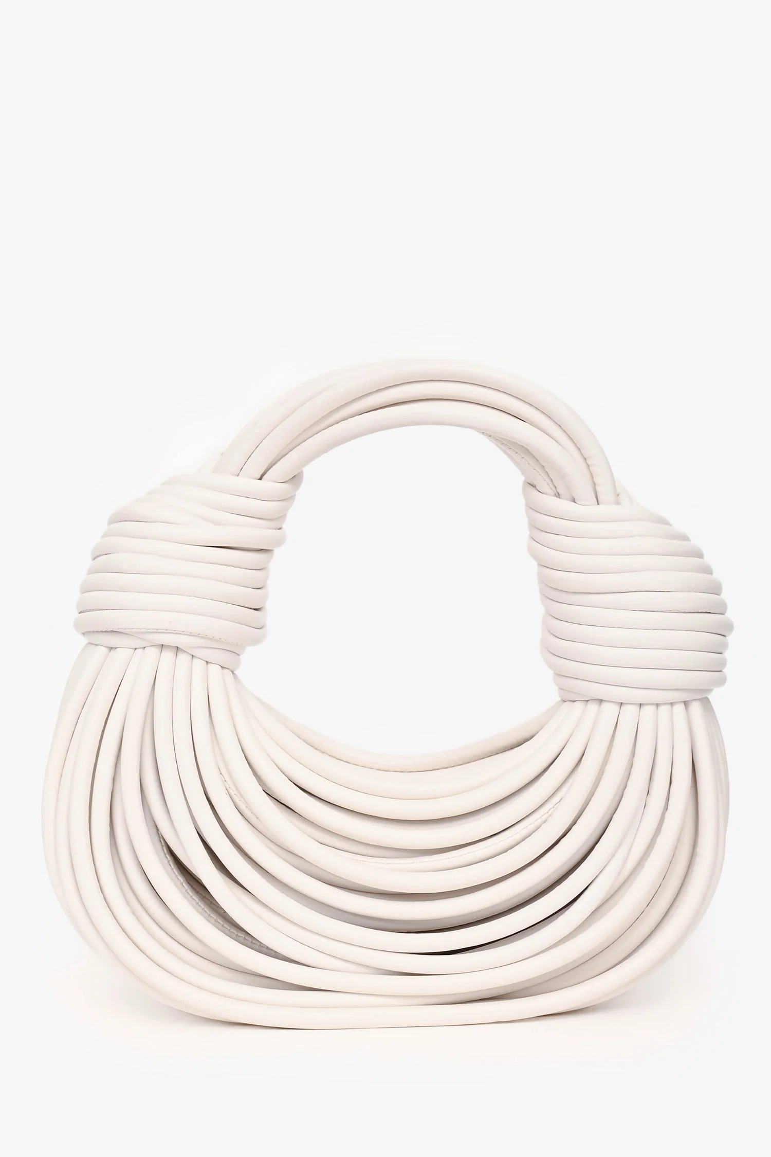 Bottega Veneta White Double Knot Leather Top Handle - Image 3