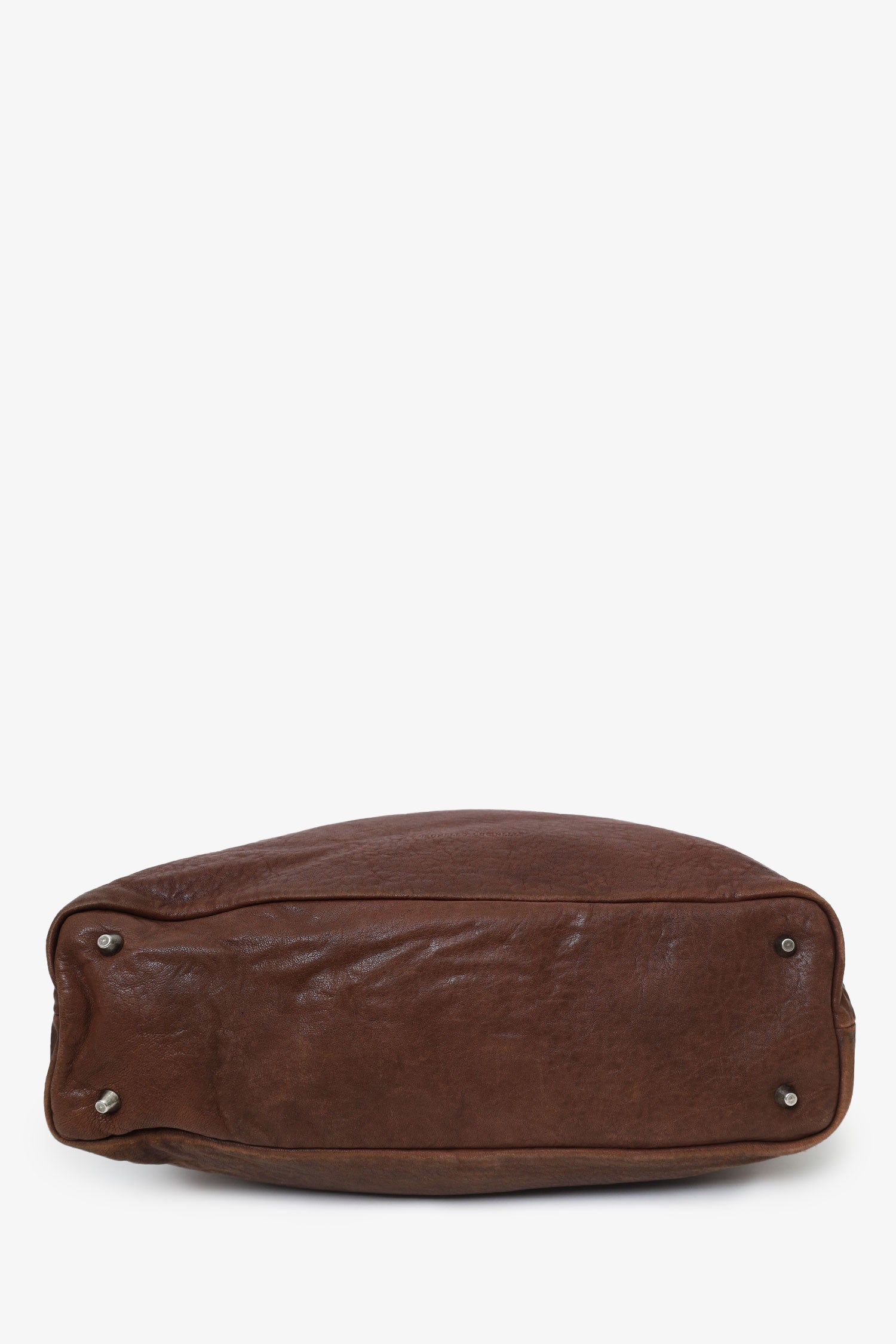 Brunello Cucinelli Brown Leather Shearling Trim Tote - Image 6