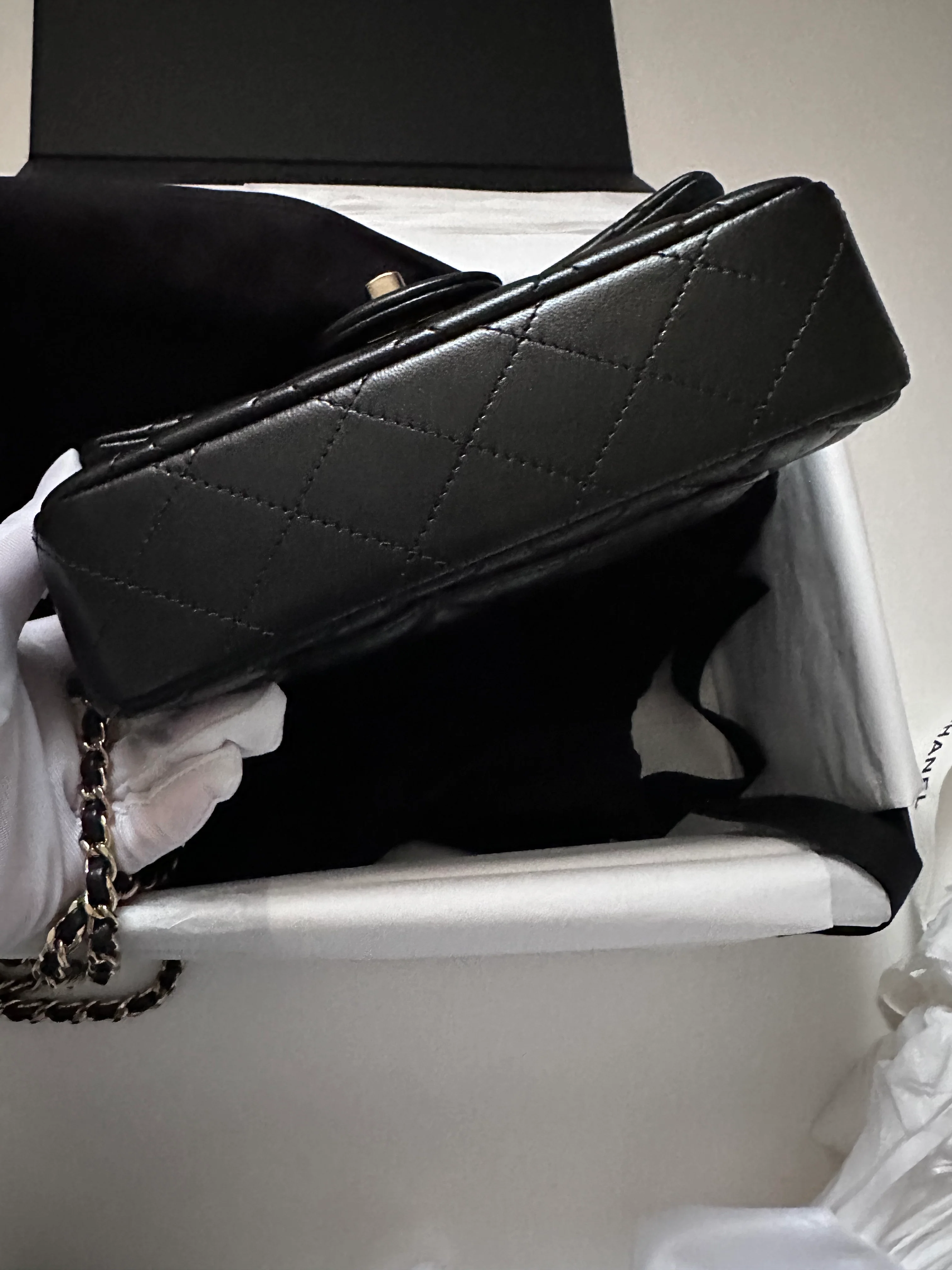 Chanel Extra Mini Rectangular Flap Bag - Black (NWT) - Image 15