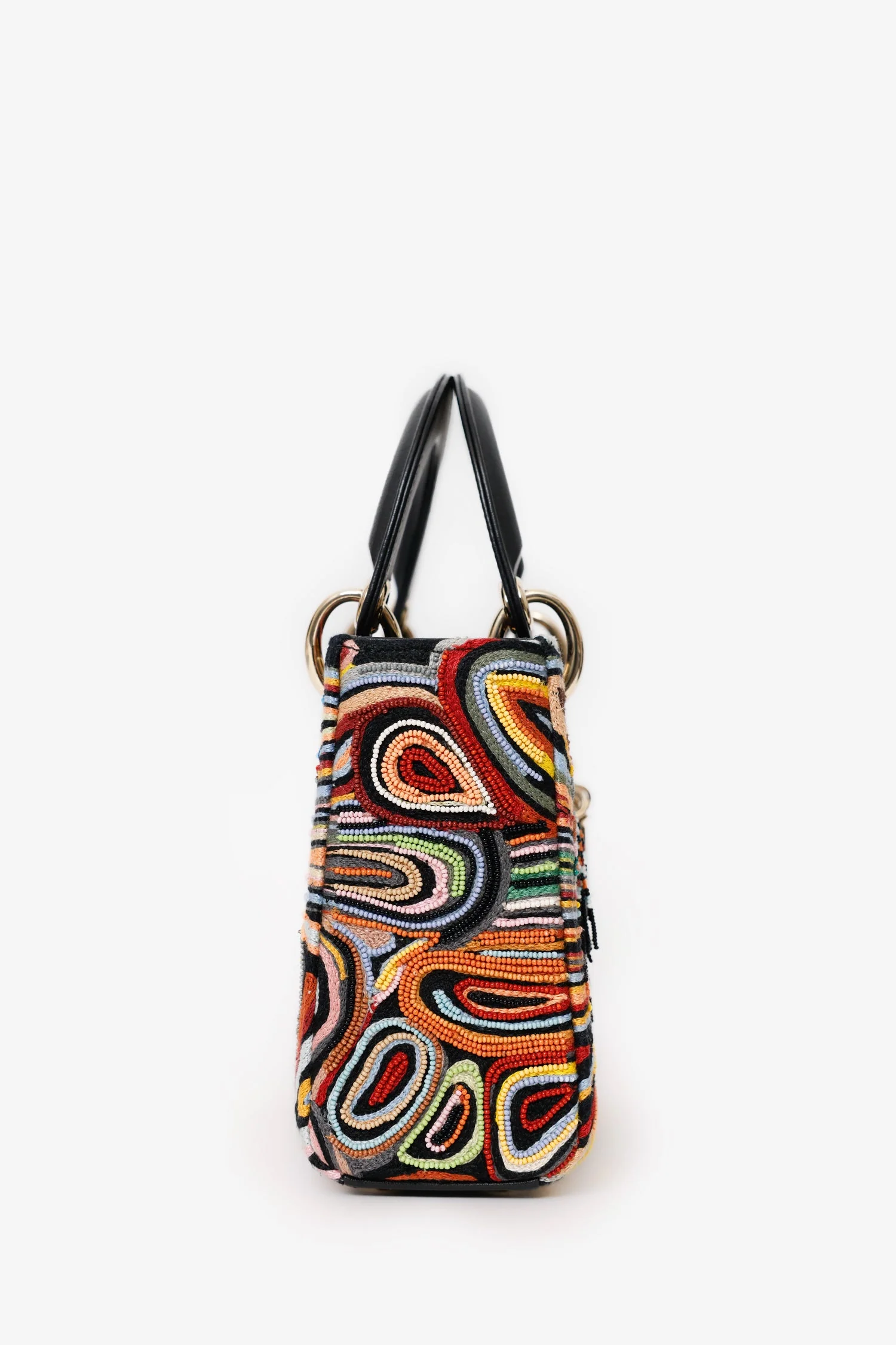 Christian Dior 2018 Limited Edition Black Beaded Embroidered Mini Lady Dior Bag - Image 3