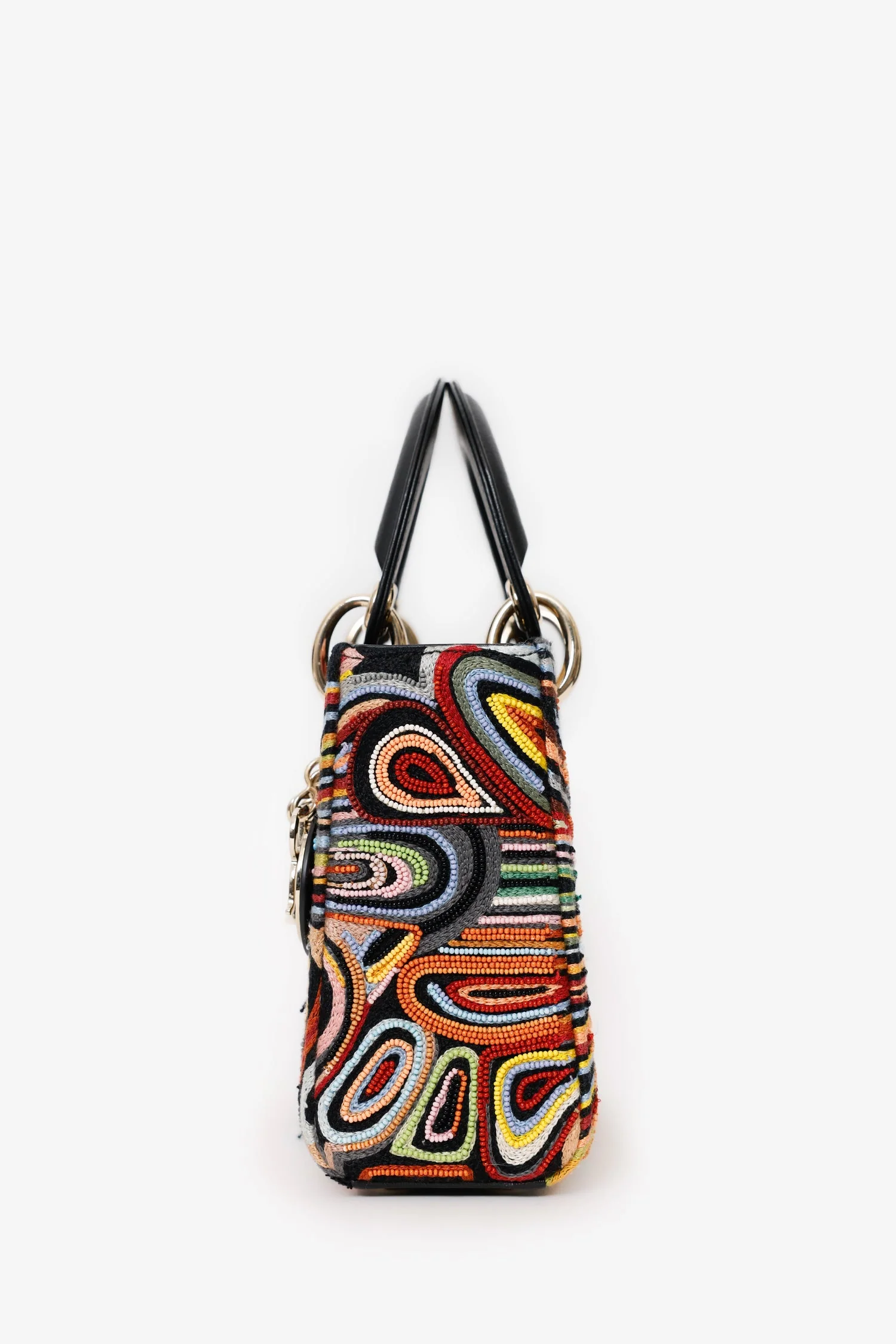 Christian Dior 2018 Limited Edition Black Beaded Embroidered Mini Lady Dior Bag - Image 4