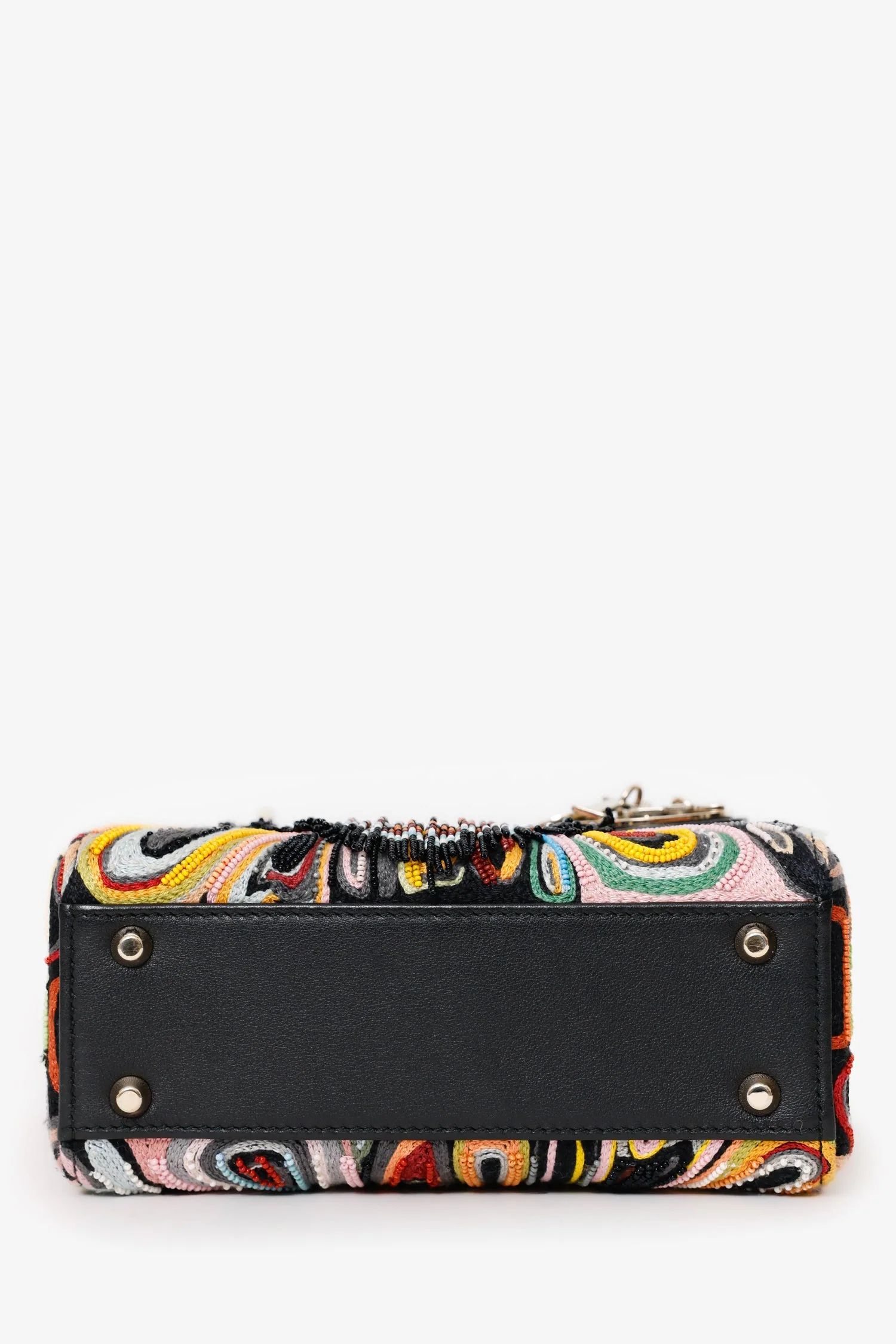 Christian Dior 2018 Limited Edition Black Beaded Embroidered Mini Lady Dior Bag - Image 5