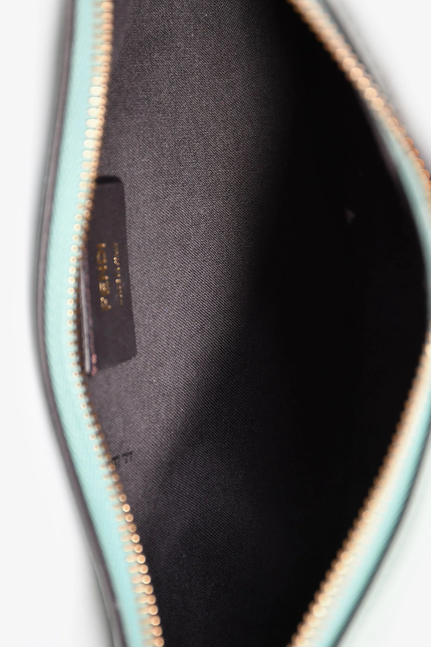 Fendi Blue Leather 'Fendigraphy' Shoulder Bag - Image 6