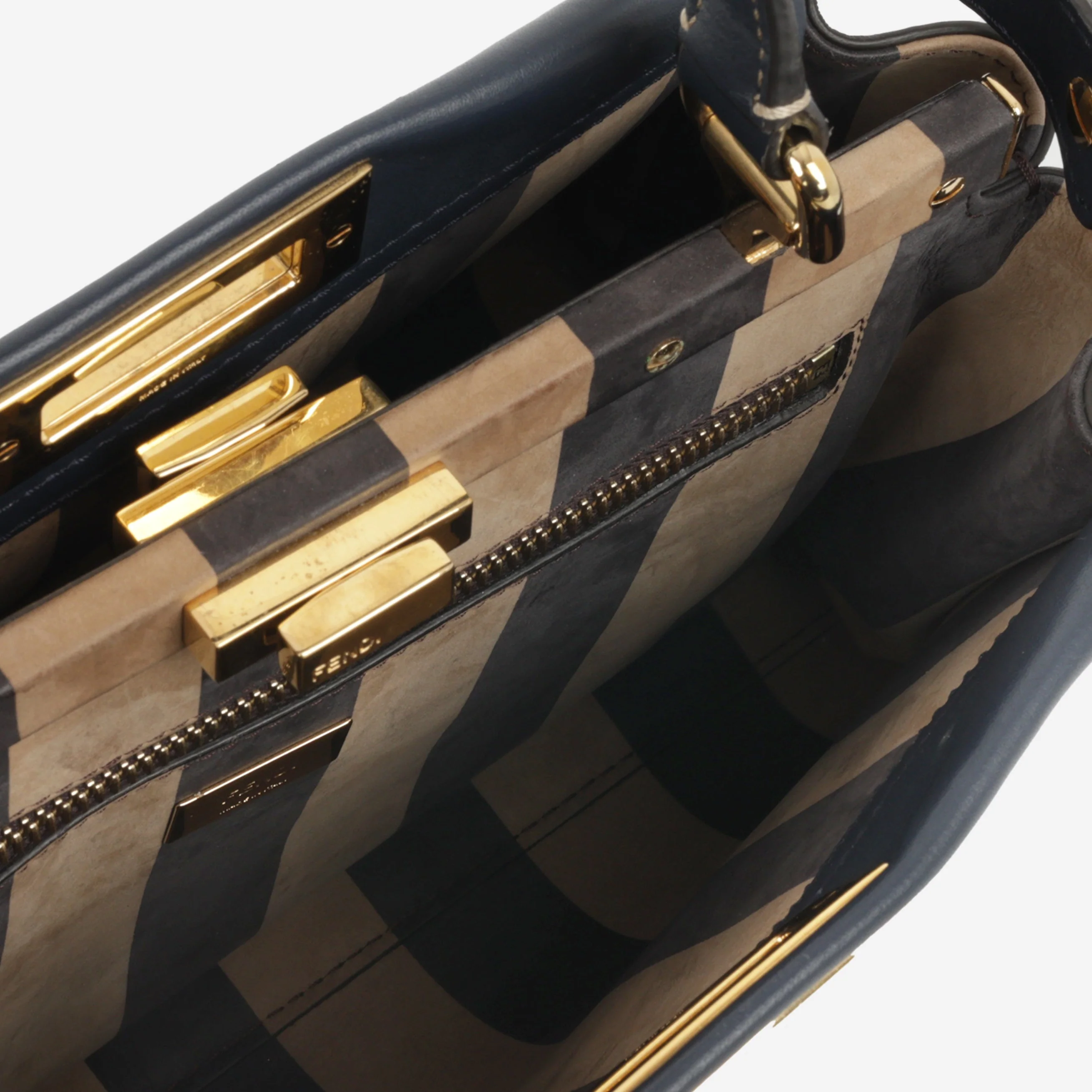 Fendi Medium Peekaboo - Navy Lambskin | Gold Hardware - Image 6