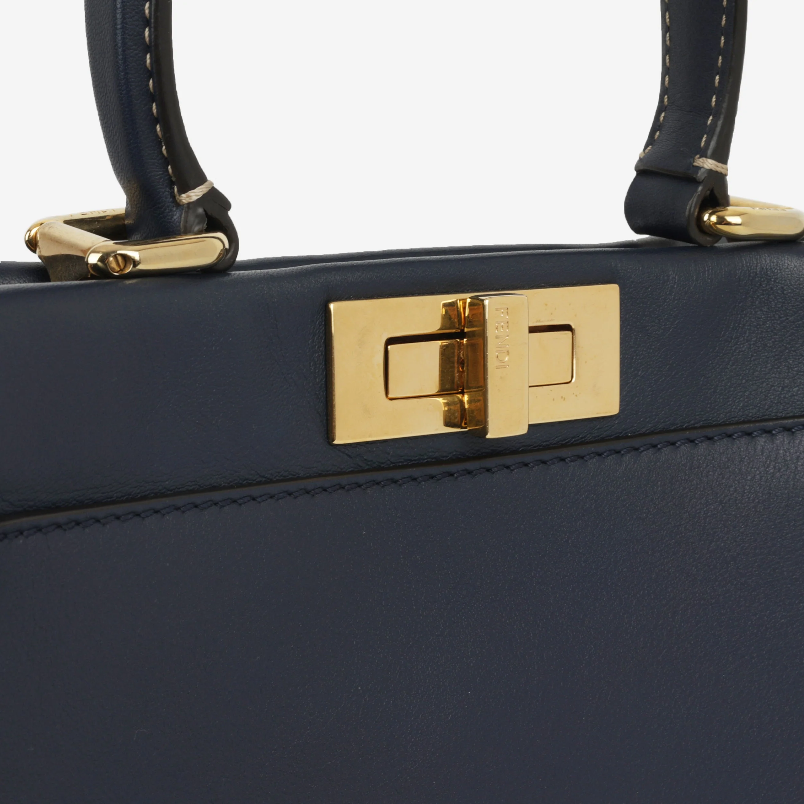 Fendi Medium Peekaboo - Navy Lambskin | Gold Hardware - Image 7