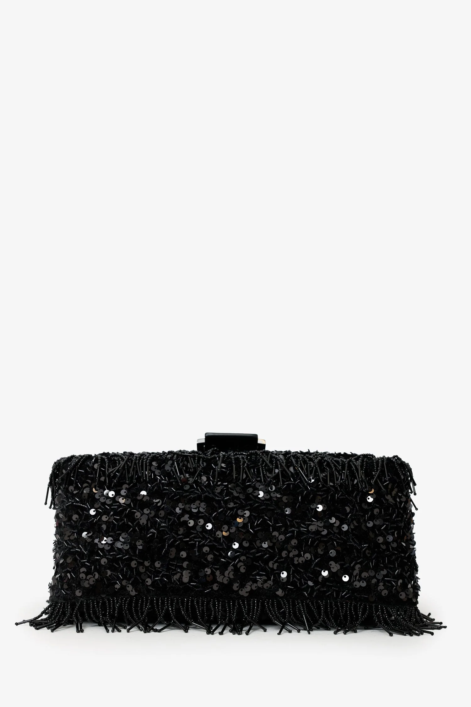 Fendi Limited Edition (1/30) Black Sequin Beaded Fringed Mama Baguette Shoulder Bag - Image 5