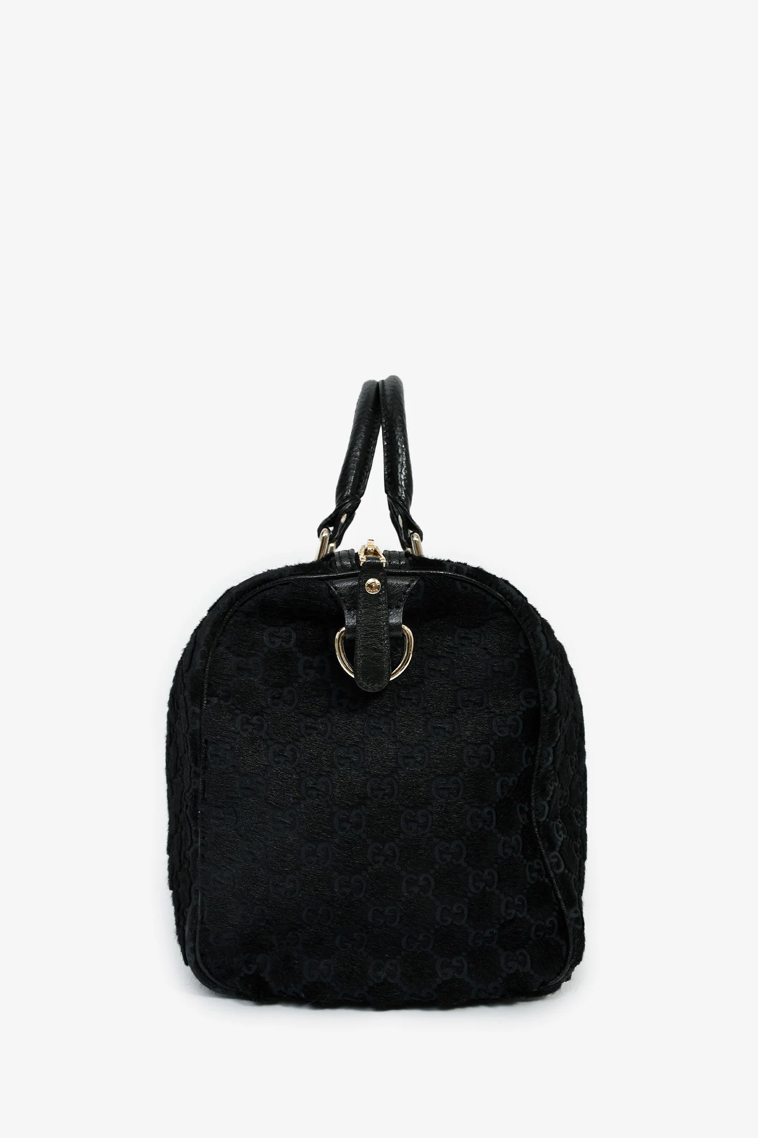 Gucci Limited Edition Black GG Pony Hair 'Boston Joy' Bag - Image 3