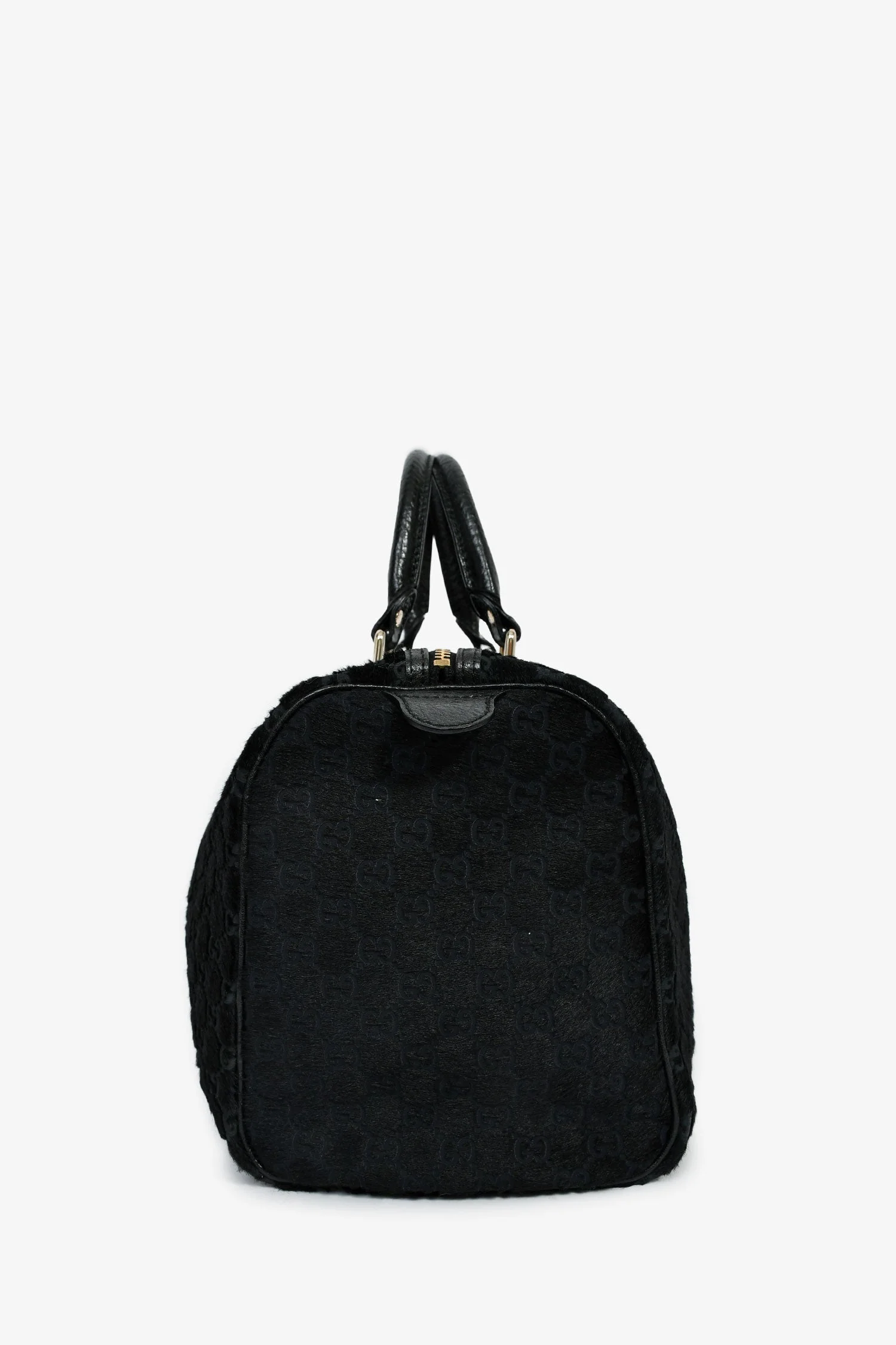 Gucci Limited Edition Black GG Pony Hair 'Boston Joy' Bag - Image 4