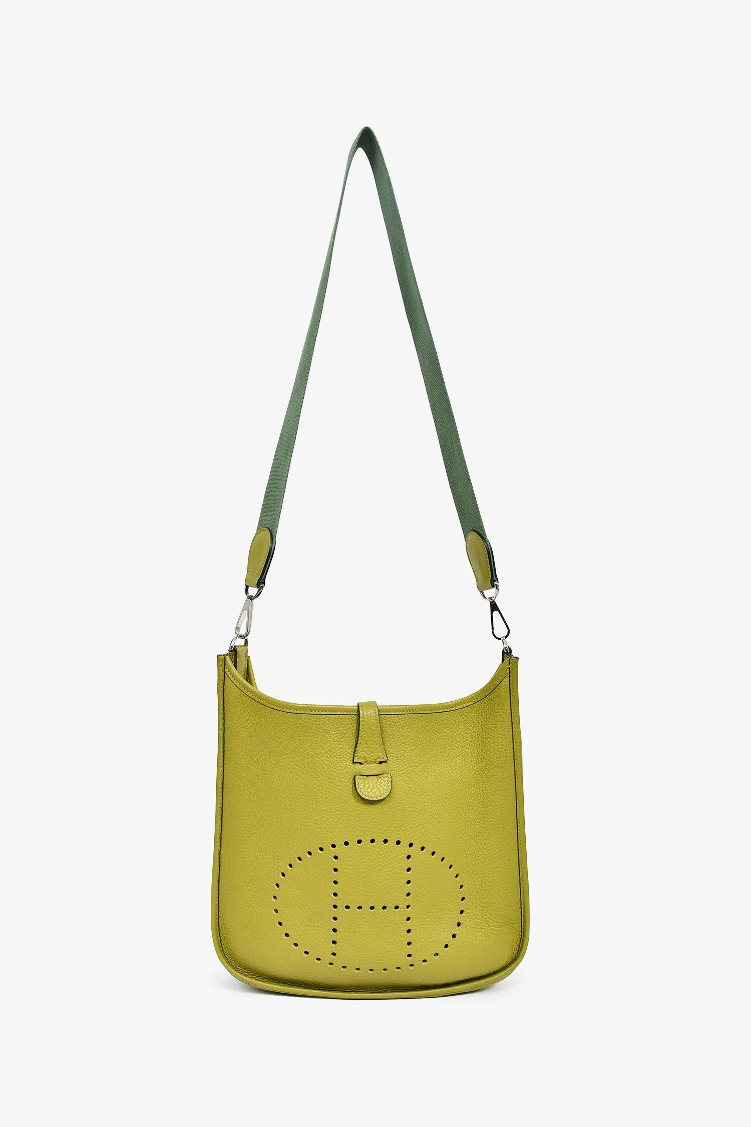 Hermès 2014 Green Clemence Leather Evelyne 28 II PM - Image 7