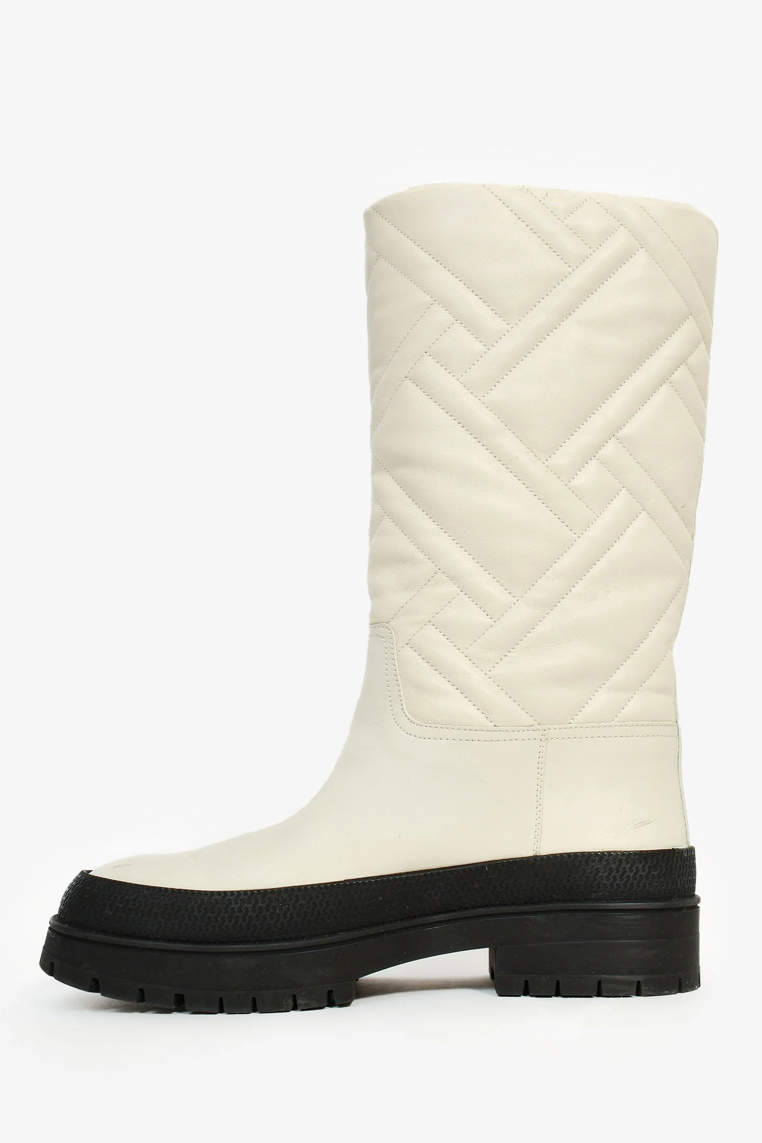 Hermès 2022 White Leather 'Fuji' Rain Boots Size 39 - Image 4