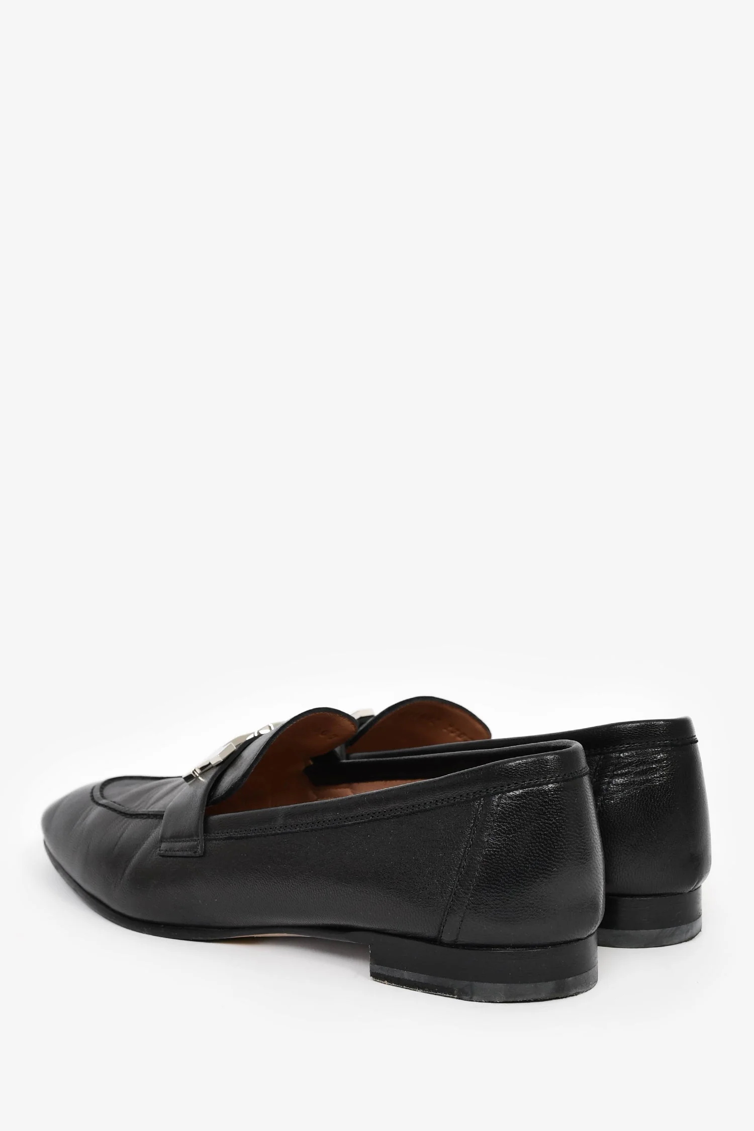Hermes Black Leather Paris Loafers Size 40 - Image 5