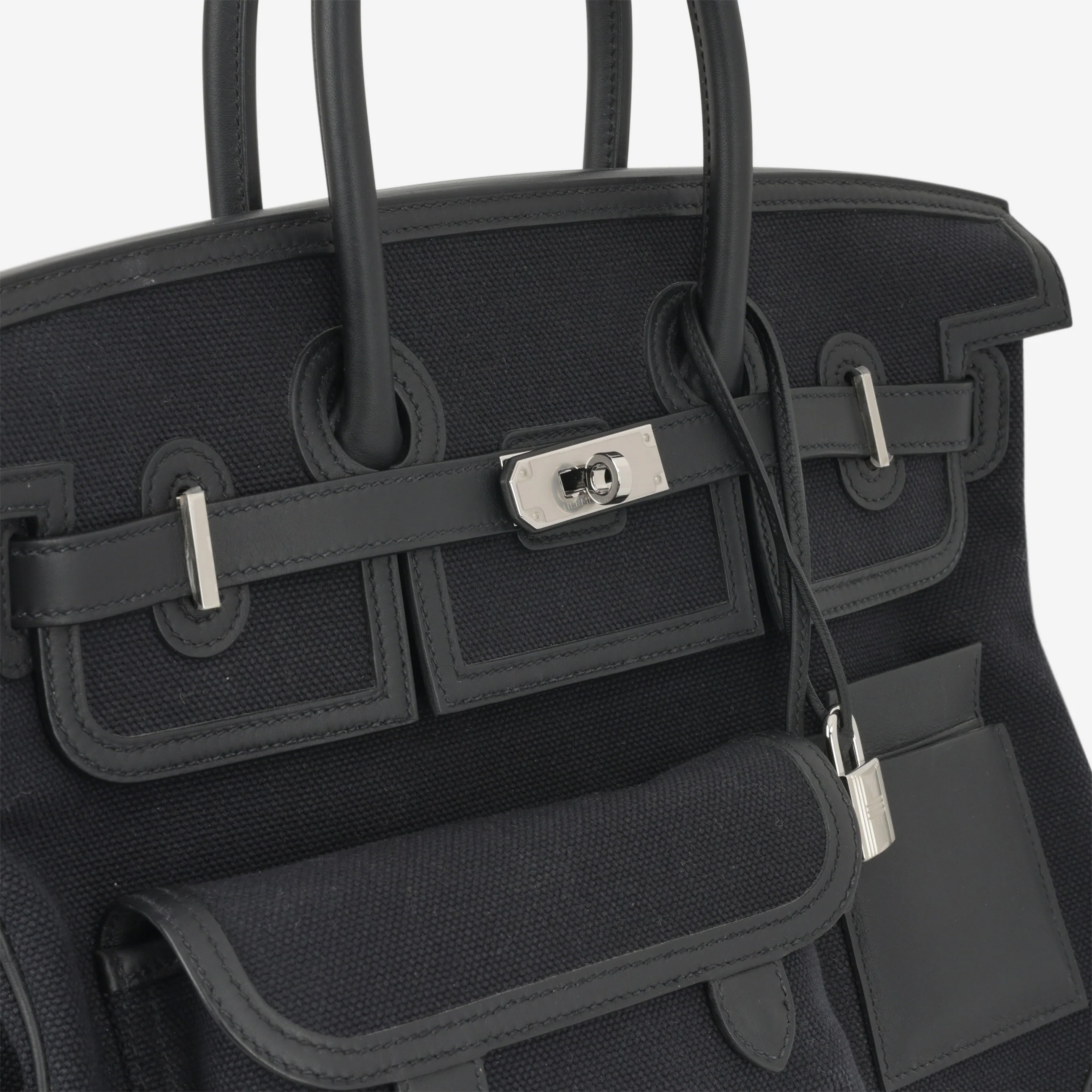 Hermès Birkin 35 Cargo - Bleu Marine Toile Goeland / Black Swift | Palladium Hardware - Image 12