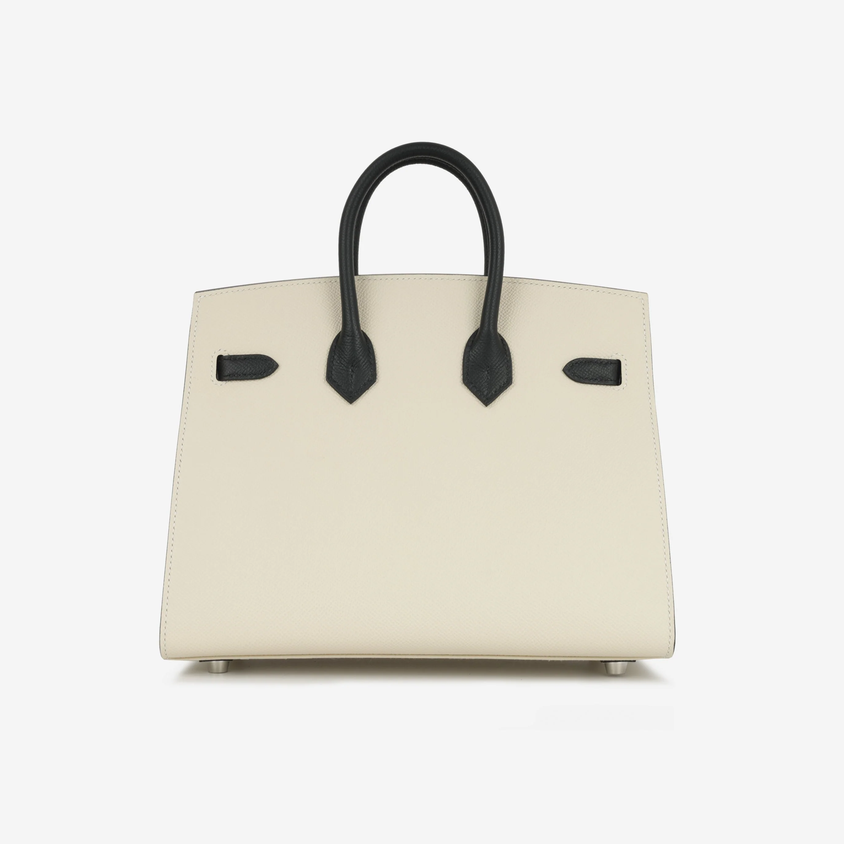 Hermès HSS Birkin 25 Sellier - Craie / Noir Epsom | Brushed Palladium Hardware - Image 4