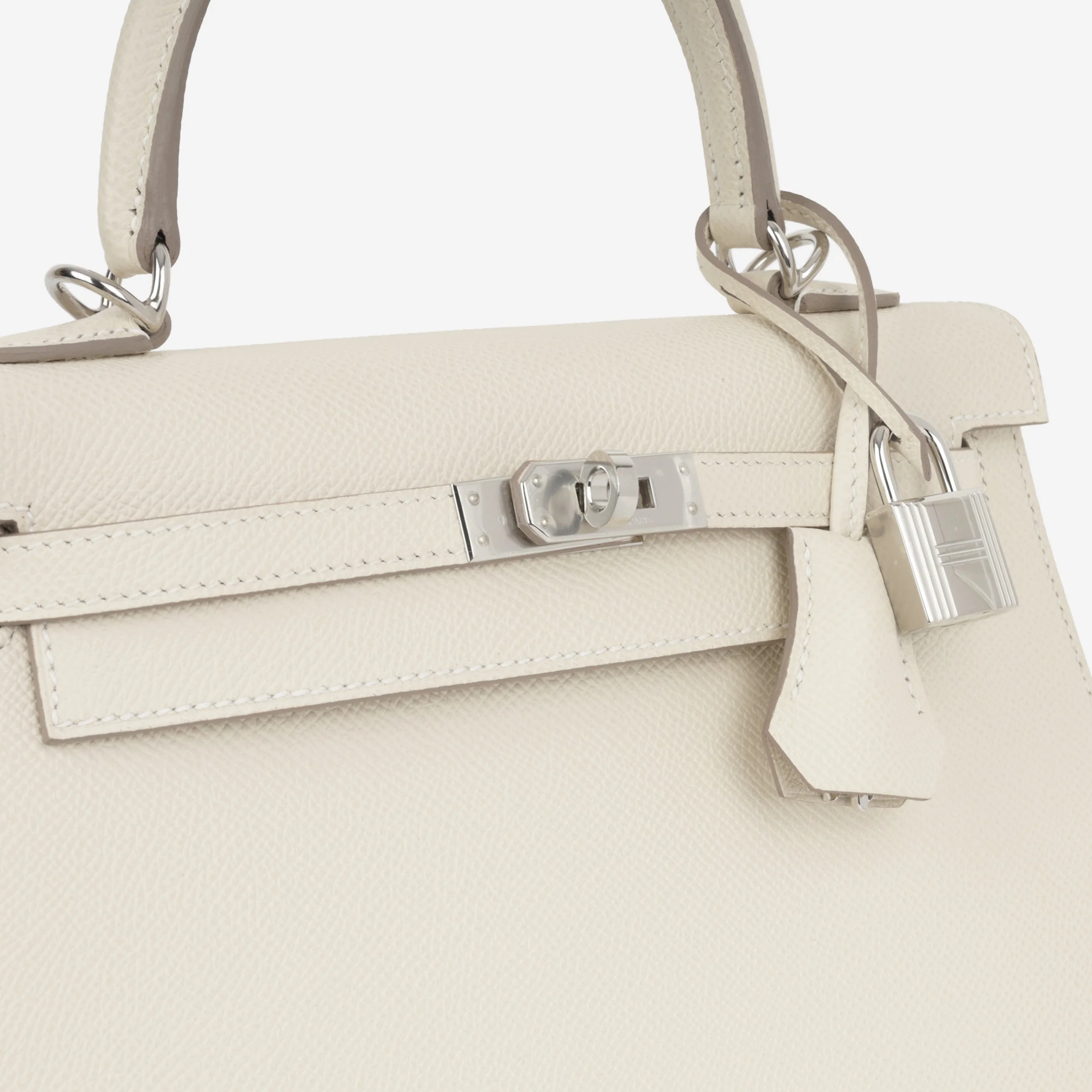 Hermès Kelly 25 - Craie Epsom | Palladium Hardware - Image 9