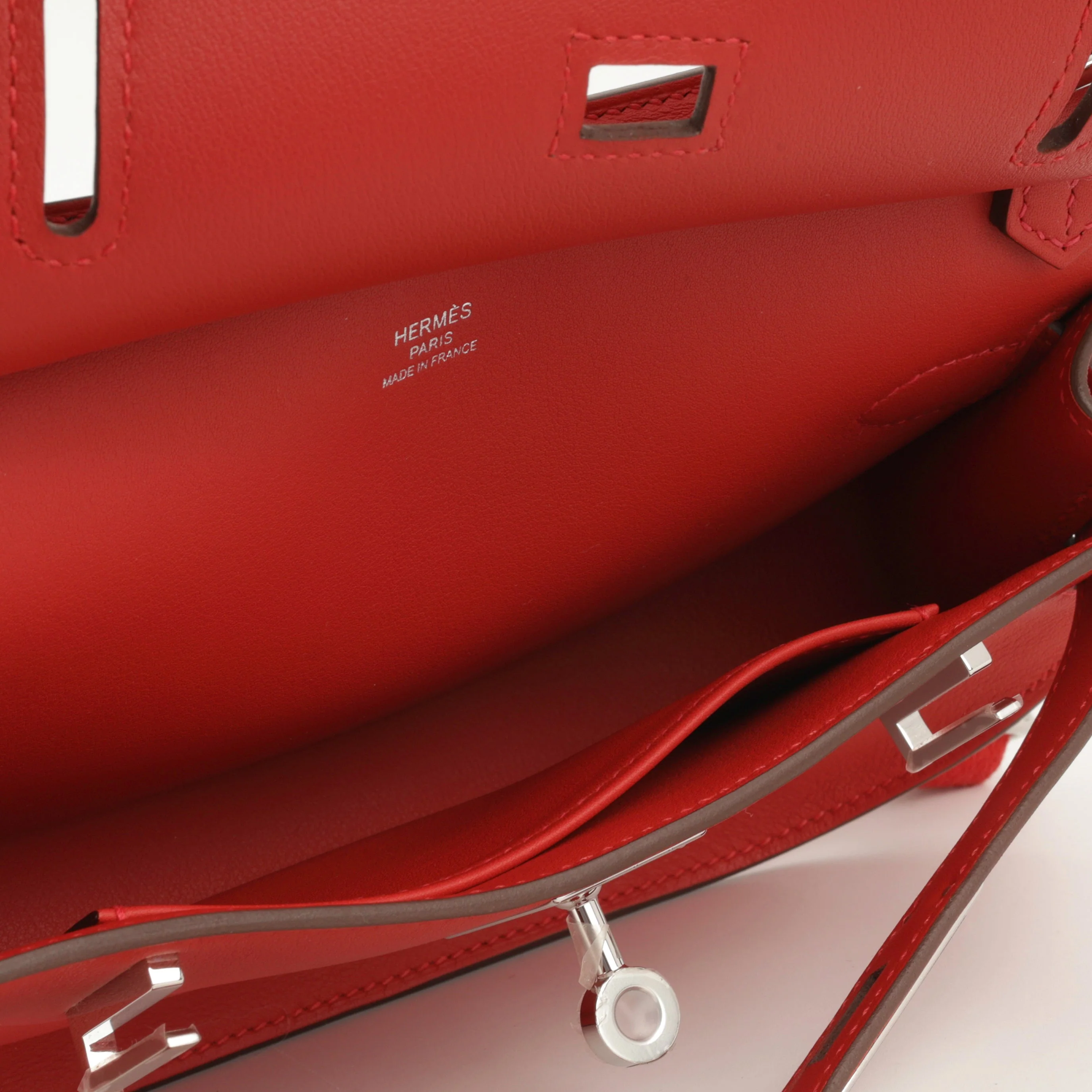 Hermès Mini Jypsiere - Rouge Vif Evercolour | Palladium Hardware - Image 7