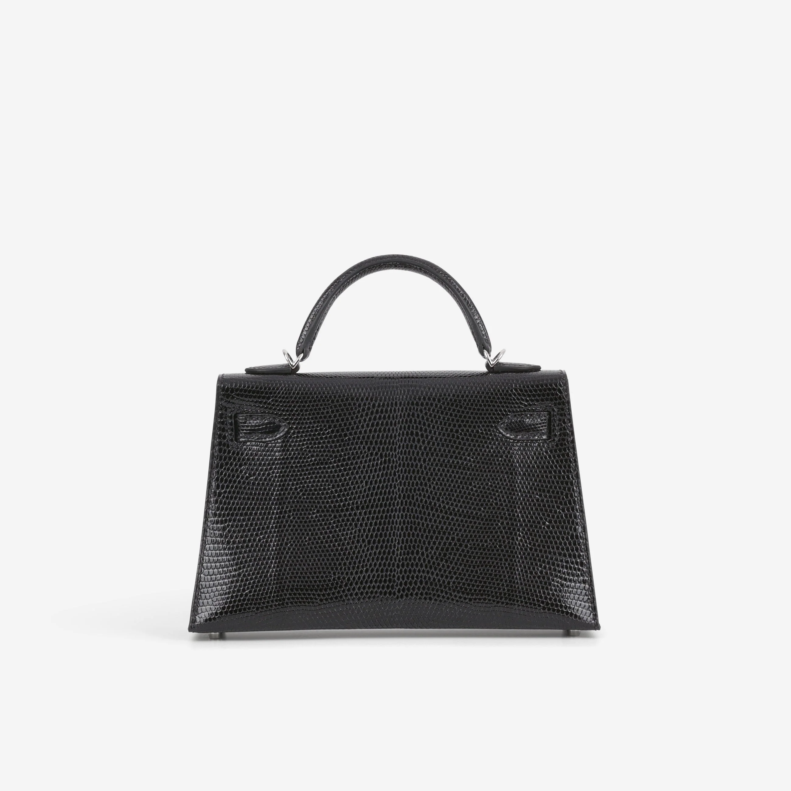 Hermès Mini Kelly - Black Salvator Lizard Lisse | Palladium Hardware - Image 4