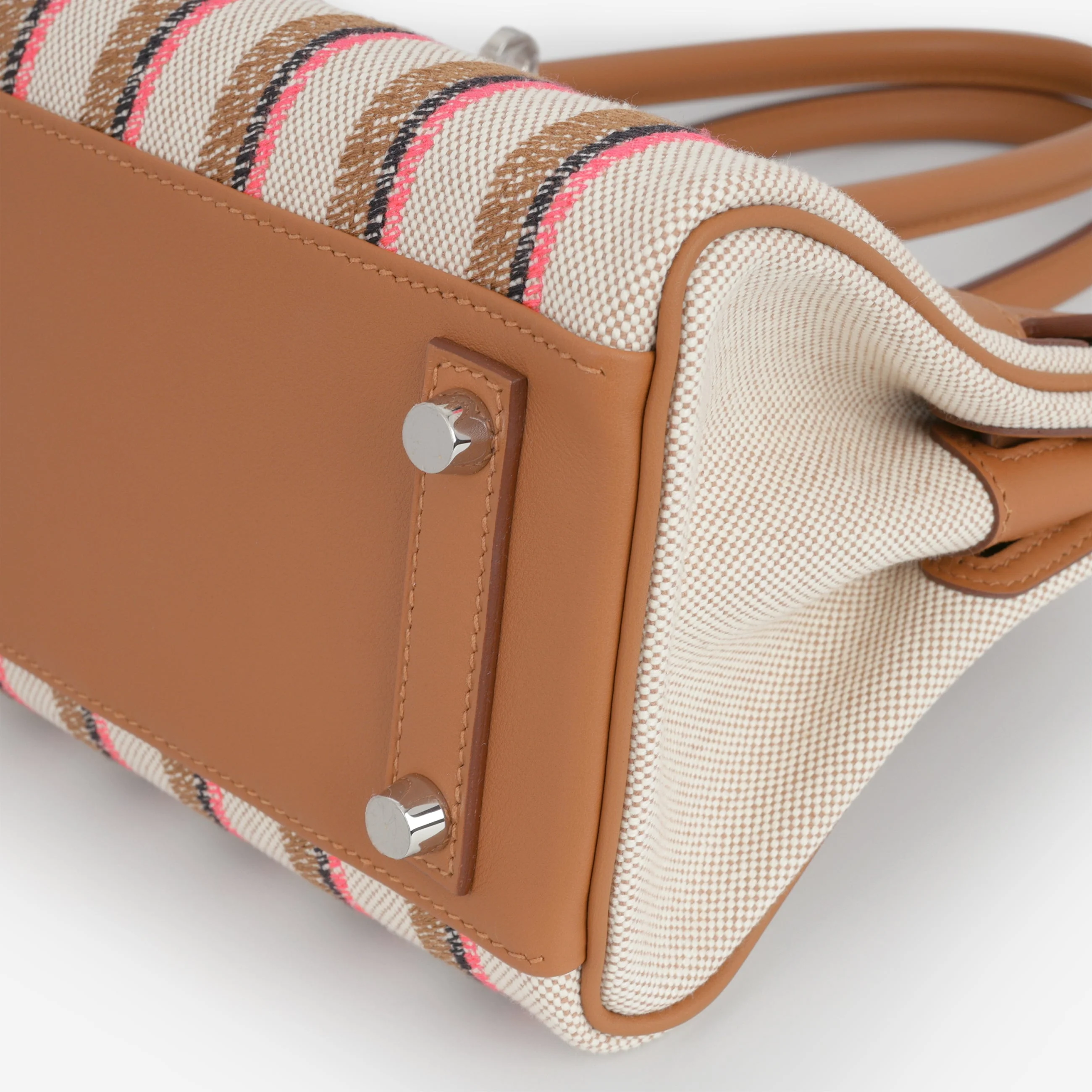 Hermès Shoulder Birkin 29 Light - Broderie Couverture Rayures / Gold Swift | Palladium Hardware - Image 6