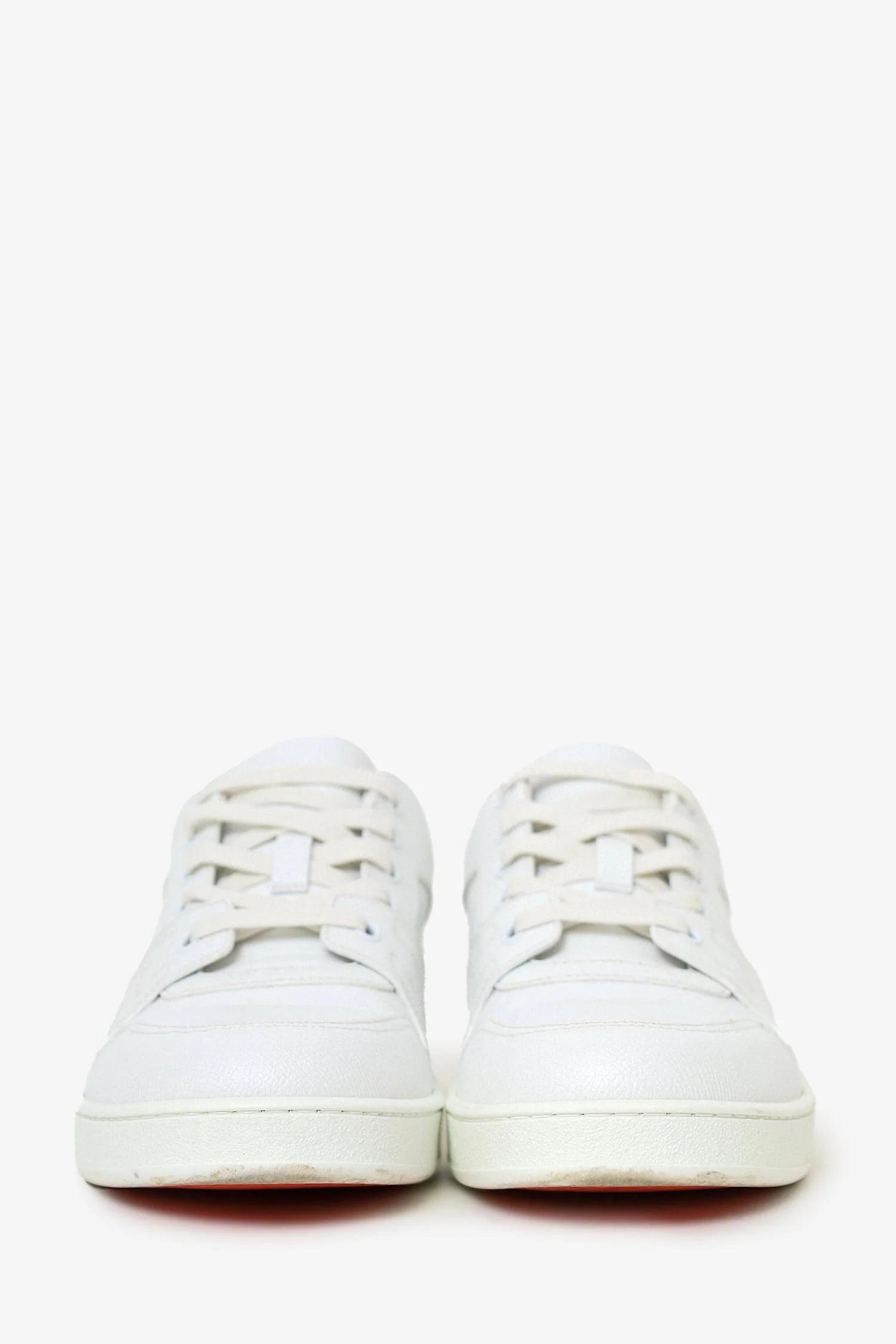 Hermes White Epsom Leather Femme Free Sneaker Size 38 - Image 3