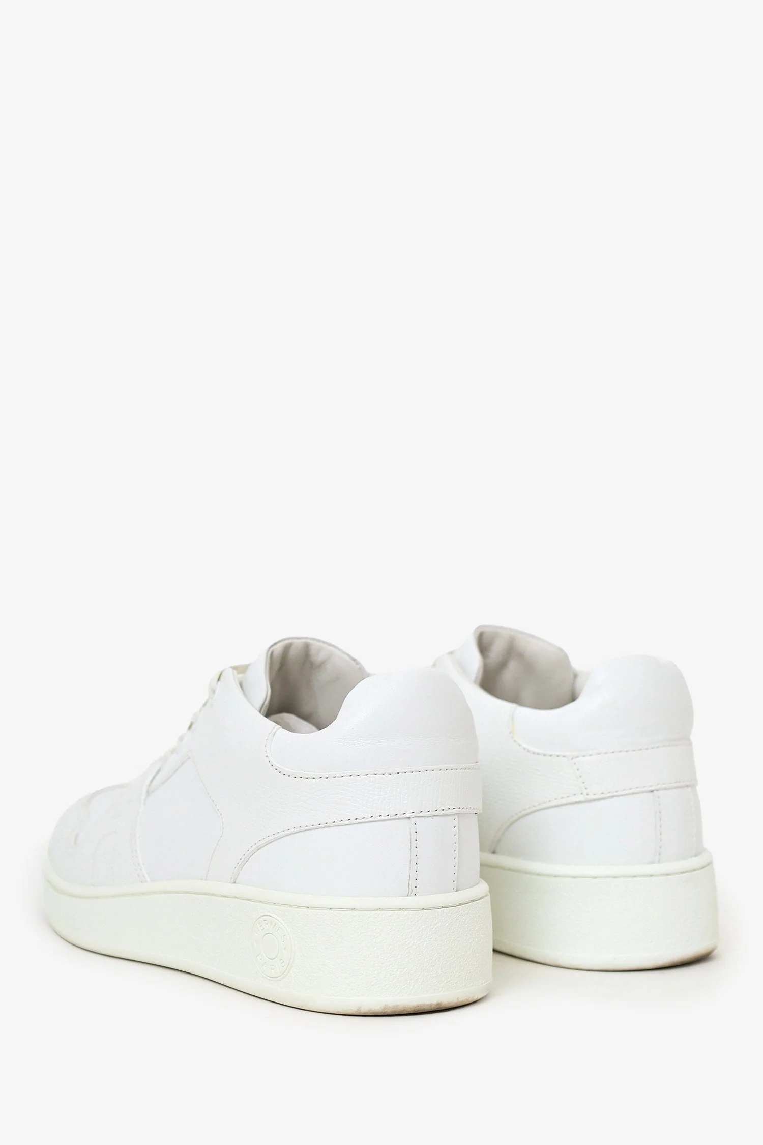 Hermes White Epsom Leather Femme Free Sneaker Size 38 - Image 4