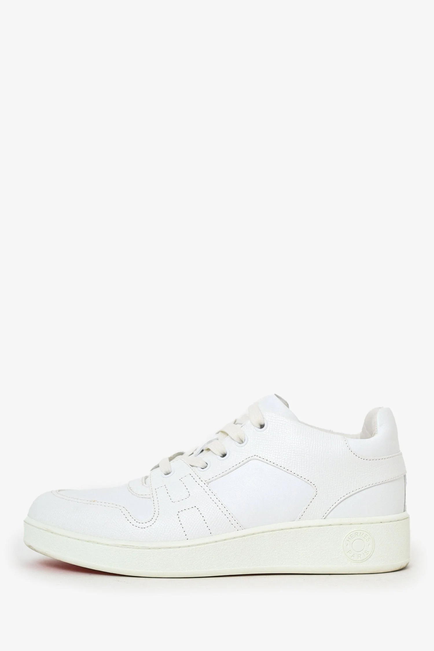 Hermes White Epsom Leather Femme Free Sneaker Size 38 - Image 5