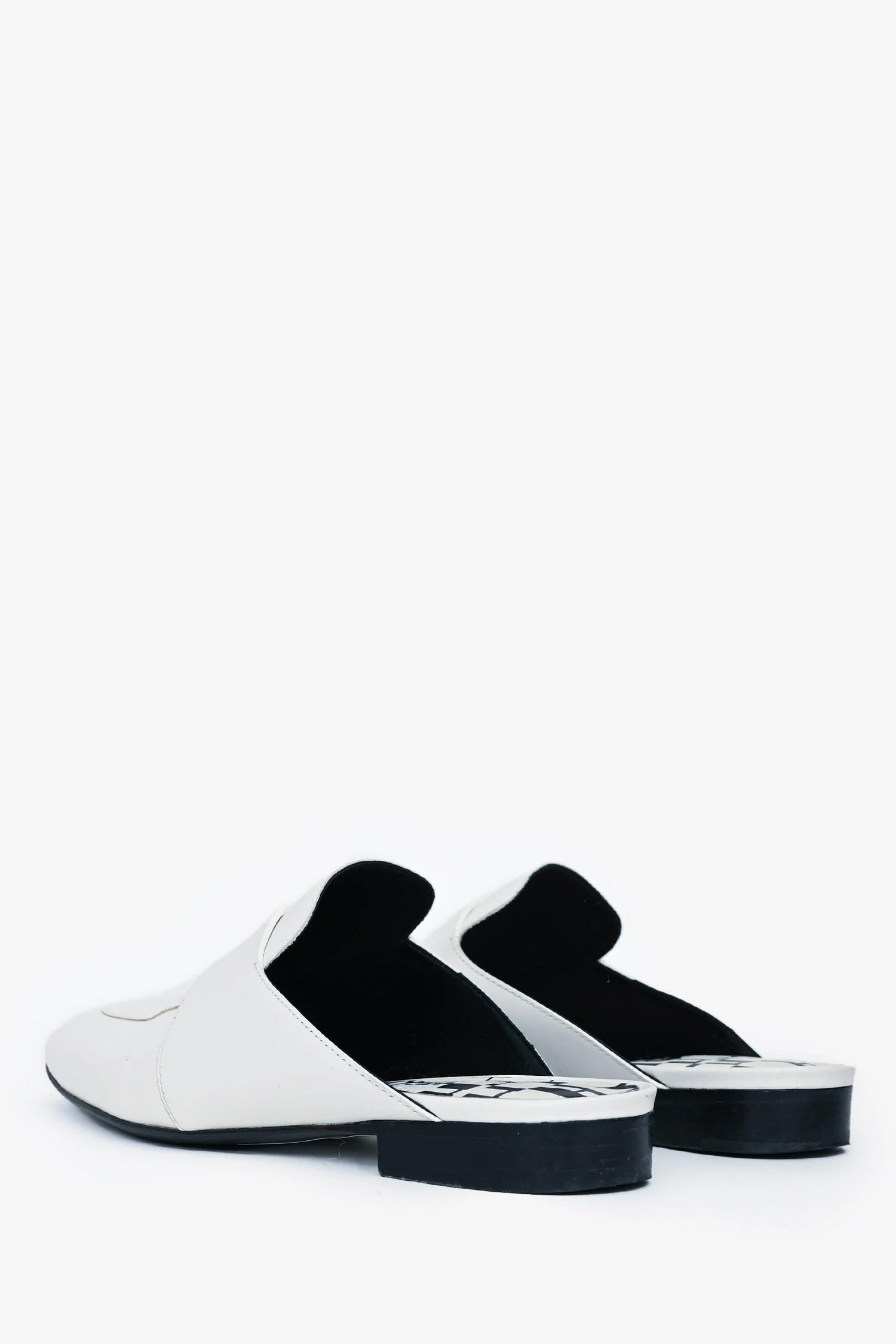 Hermes White Leather Catena Mules Size 35 - Image 4