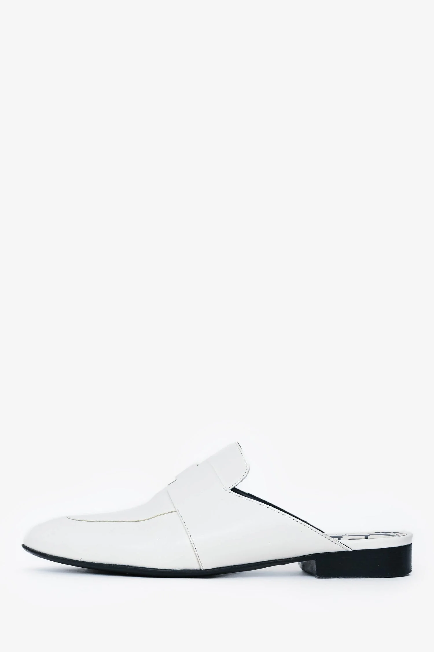 Hermes White Leather Catena Mules Size 35 - Image 5