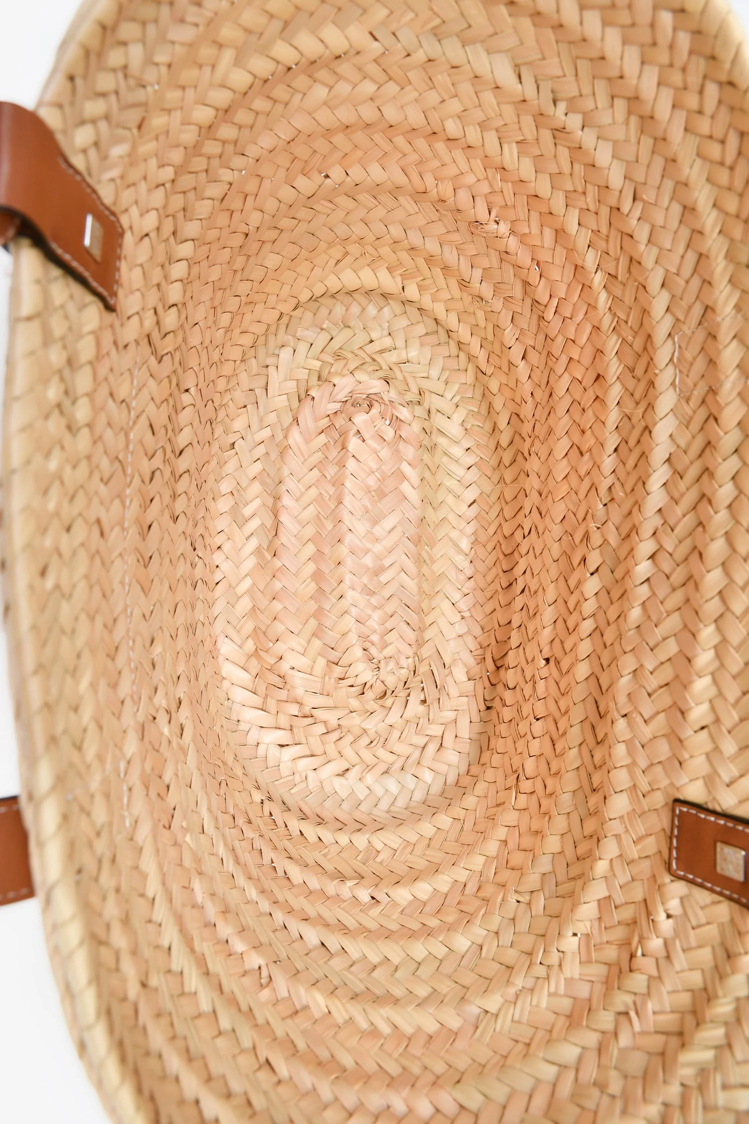 Loewe Palm Leaf/Brown Leather Classic Medium Basket Bag - Image 6