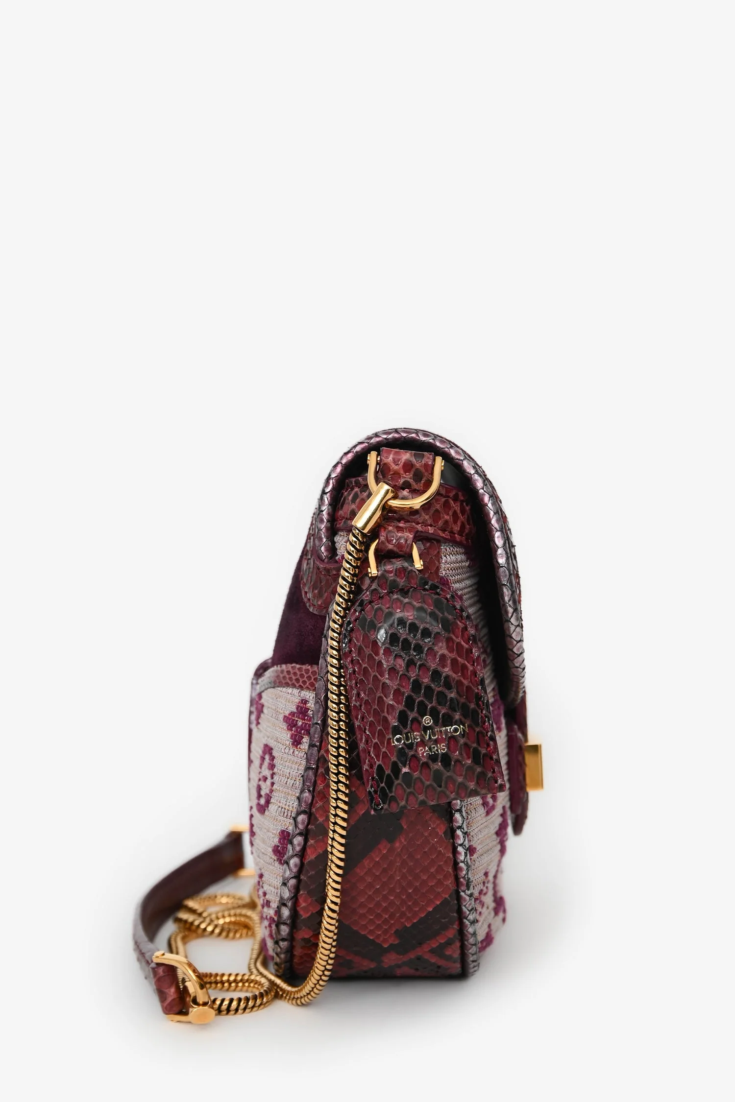 Louis Vuitton 2011 Limited Edition Purple Monogram Python Trim 'Empire Ponant' Crossbody Bag - Image 3