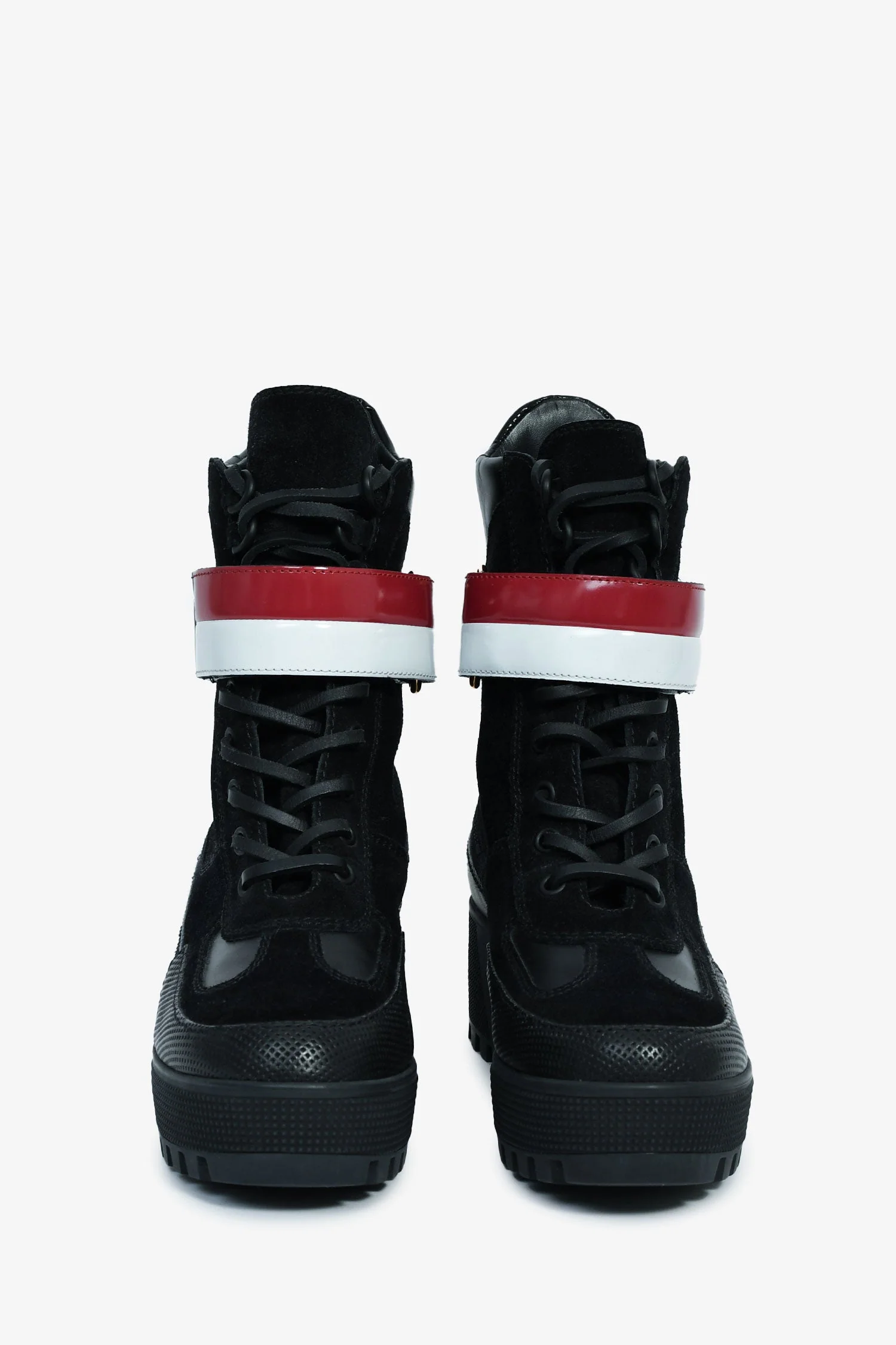 Louis Vuitton Black Suede Striped Combat 'Laureate' Boots Size 36 - Image 3