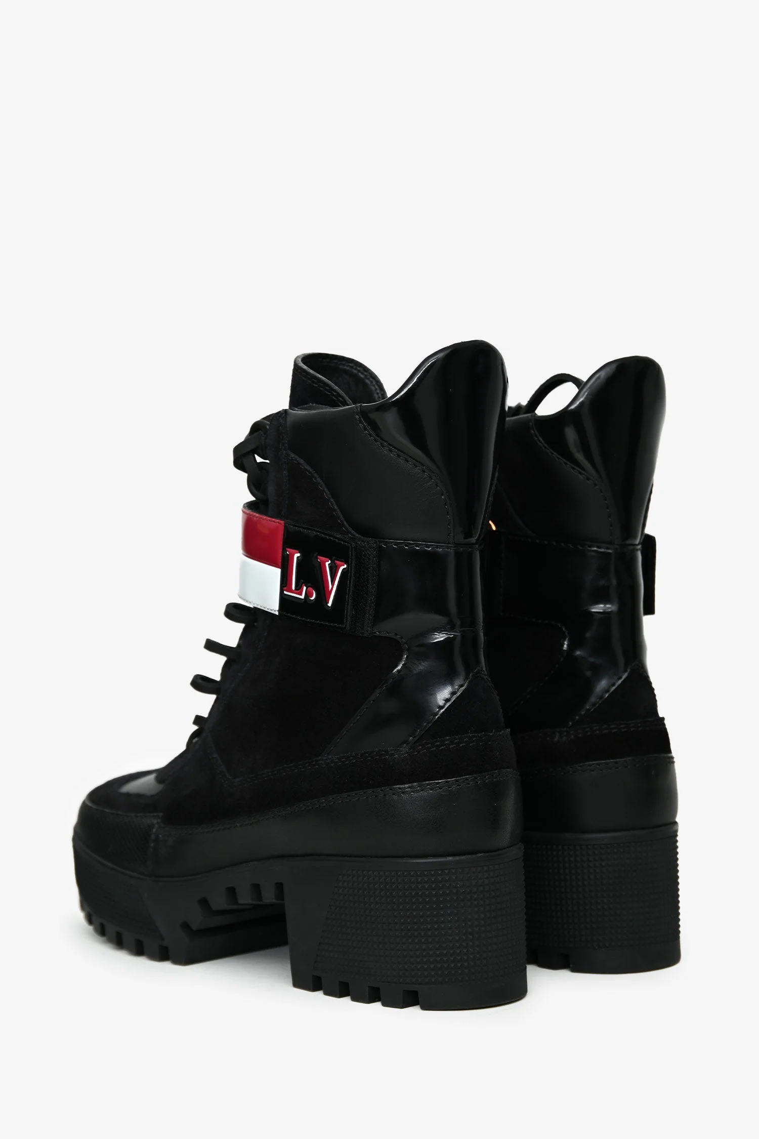 Louis Vuitton Black Suede Striped Combat 'Laureate' Boots Size 38 - Image 4