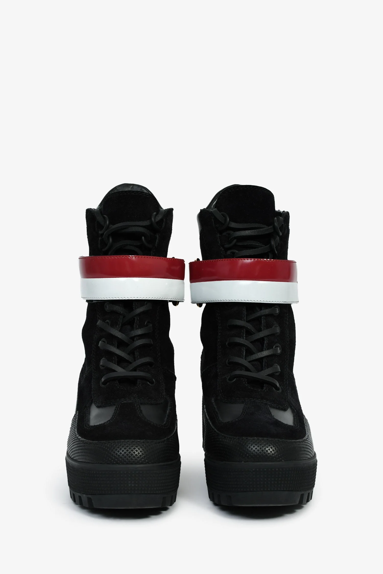 Louis Vuitton Blue/Black Leather Monogram Laureate Boots Size 38 - Image 3