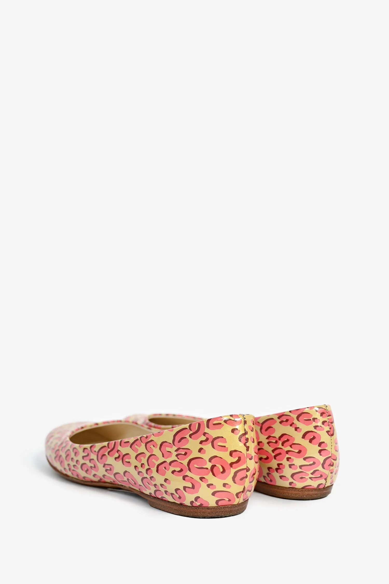 Louis Vuitton Cream/Pink Printed Ballet Flats Size 37 (As Is) - Image 5