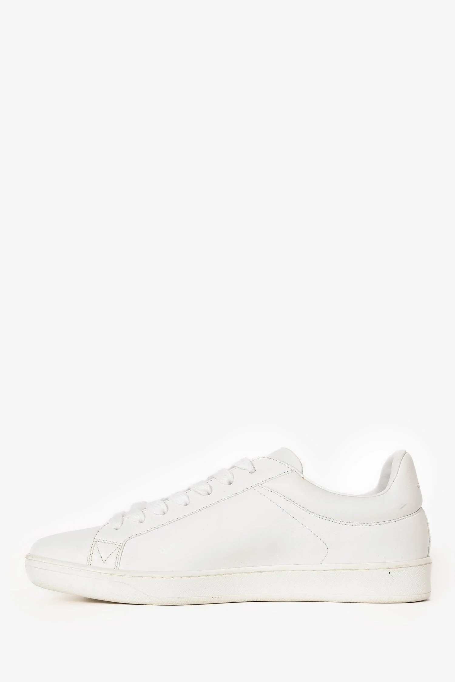 Louis Vuitton White/Blue Leather Logo Low Top Sneakers Size 5 - Image 4