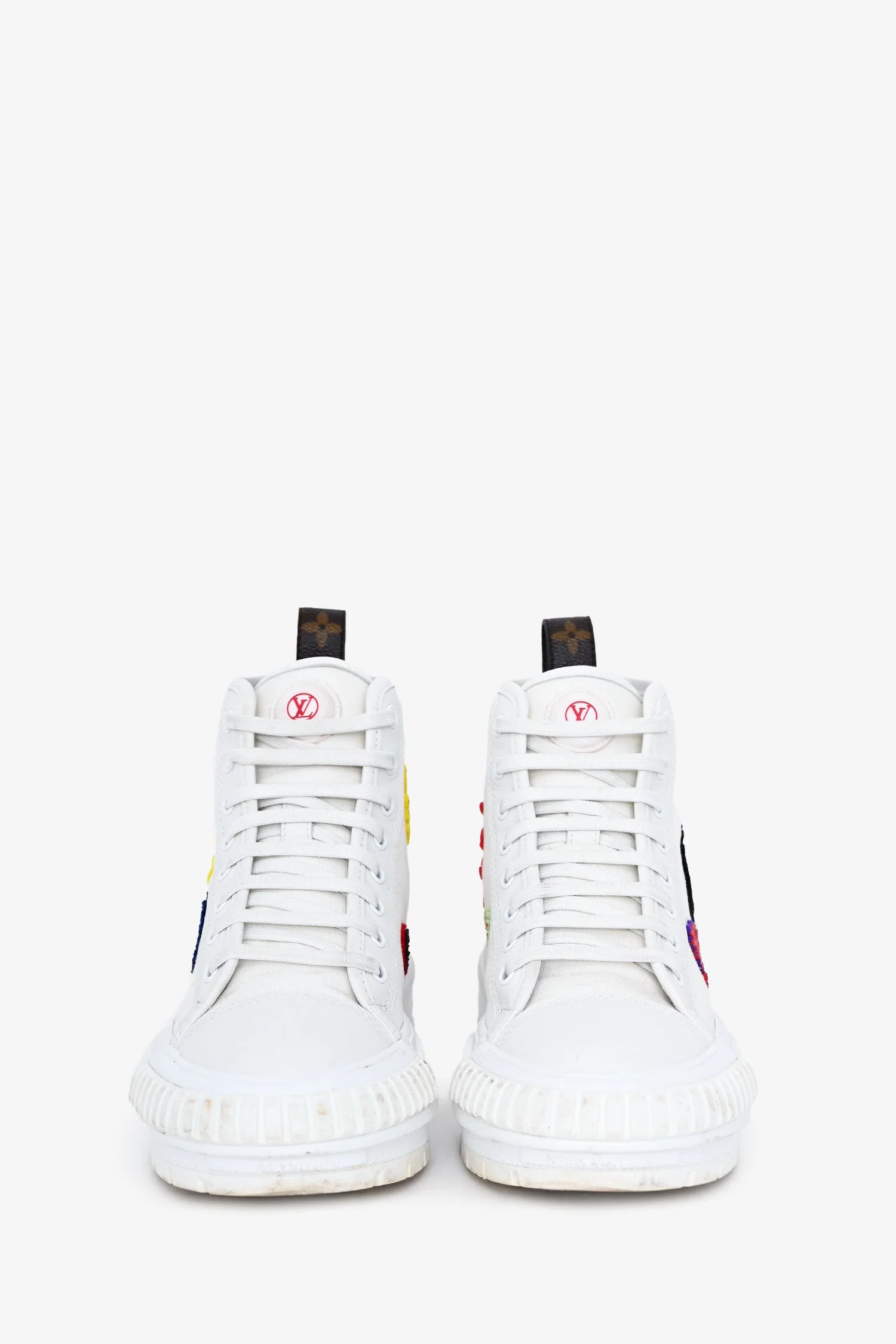 Louis Vuitton x Yayoi Kusama White/Multicolour 'Squad' Sneakers Size 36.5 - Image 3