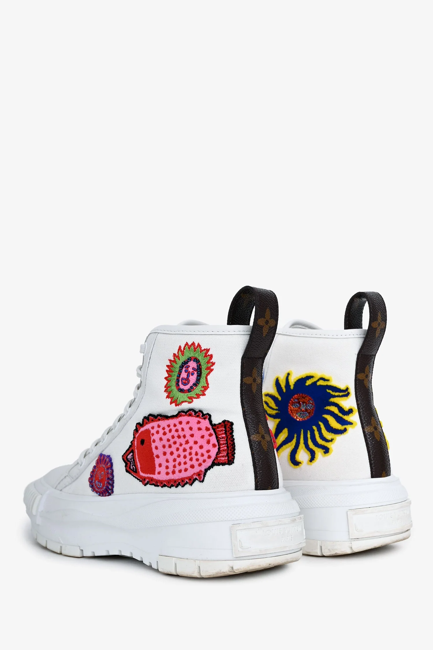 Louis Vuitton x Yayoi Kusama White/Multicolour 'Squad' Sneakers Size 36.5 - Image 4