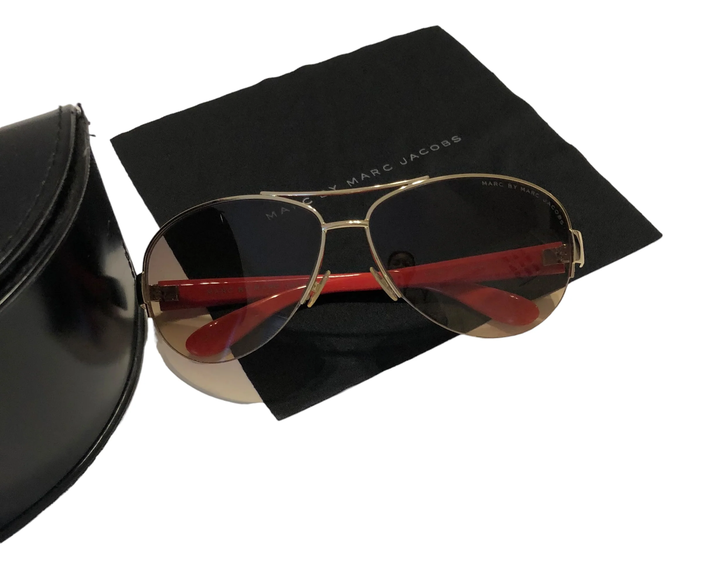 Marc by Marc Jacobs Red Aviator Sunglasses - Image 10