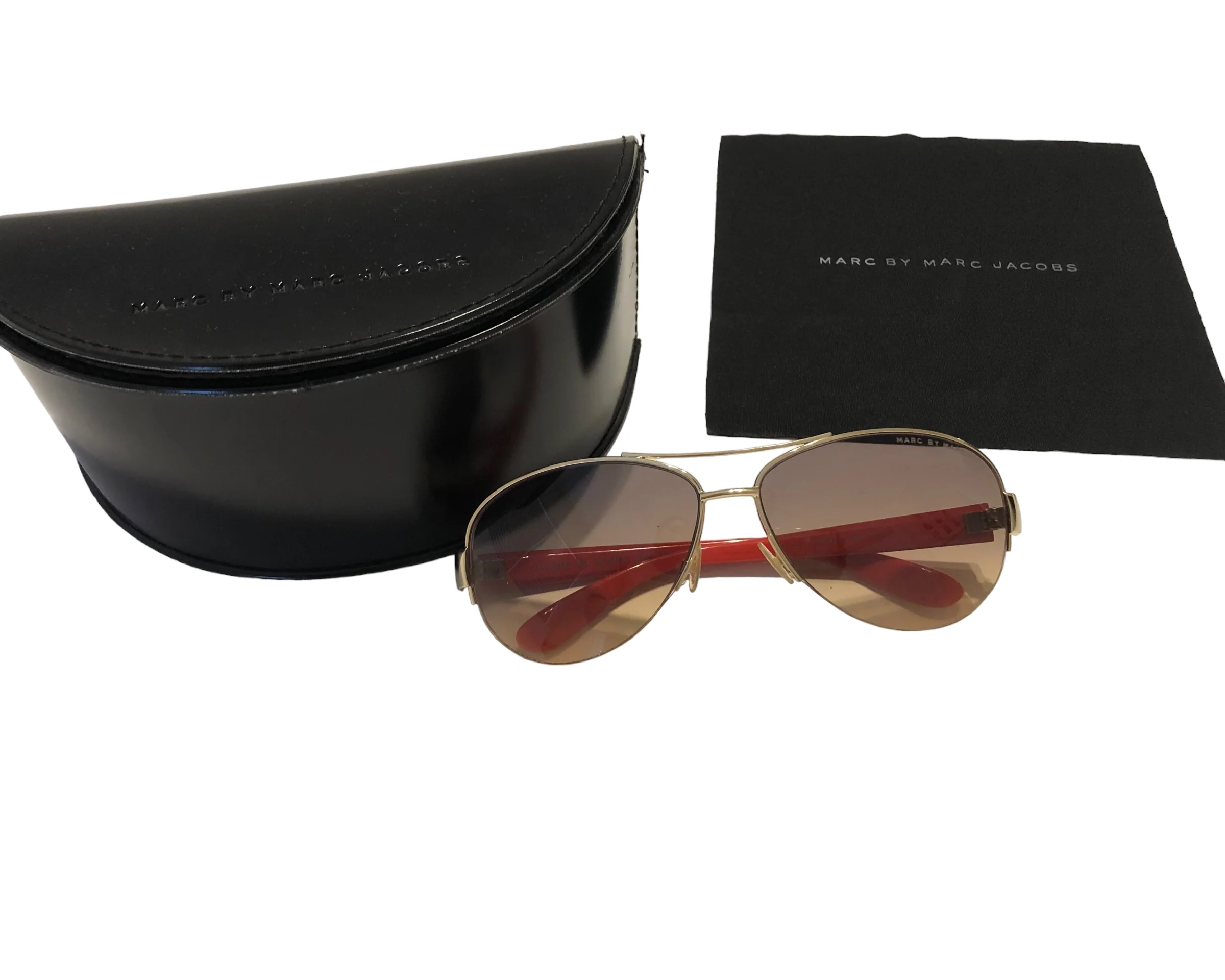 Marc by Marc Jacobs Red Aviator Sunglasses - Image 5